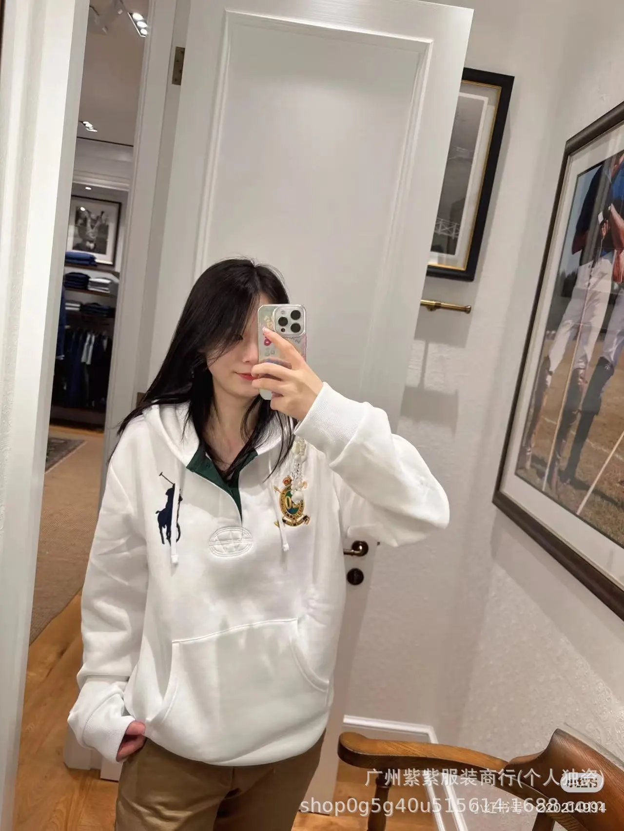 Polo Ralph Lauren Polo Player Hoodie White - 7