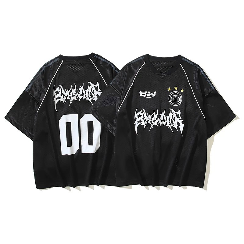 Design Slogan Mesh Jersey Black / White - 20