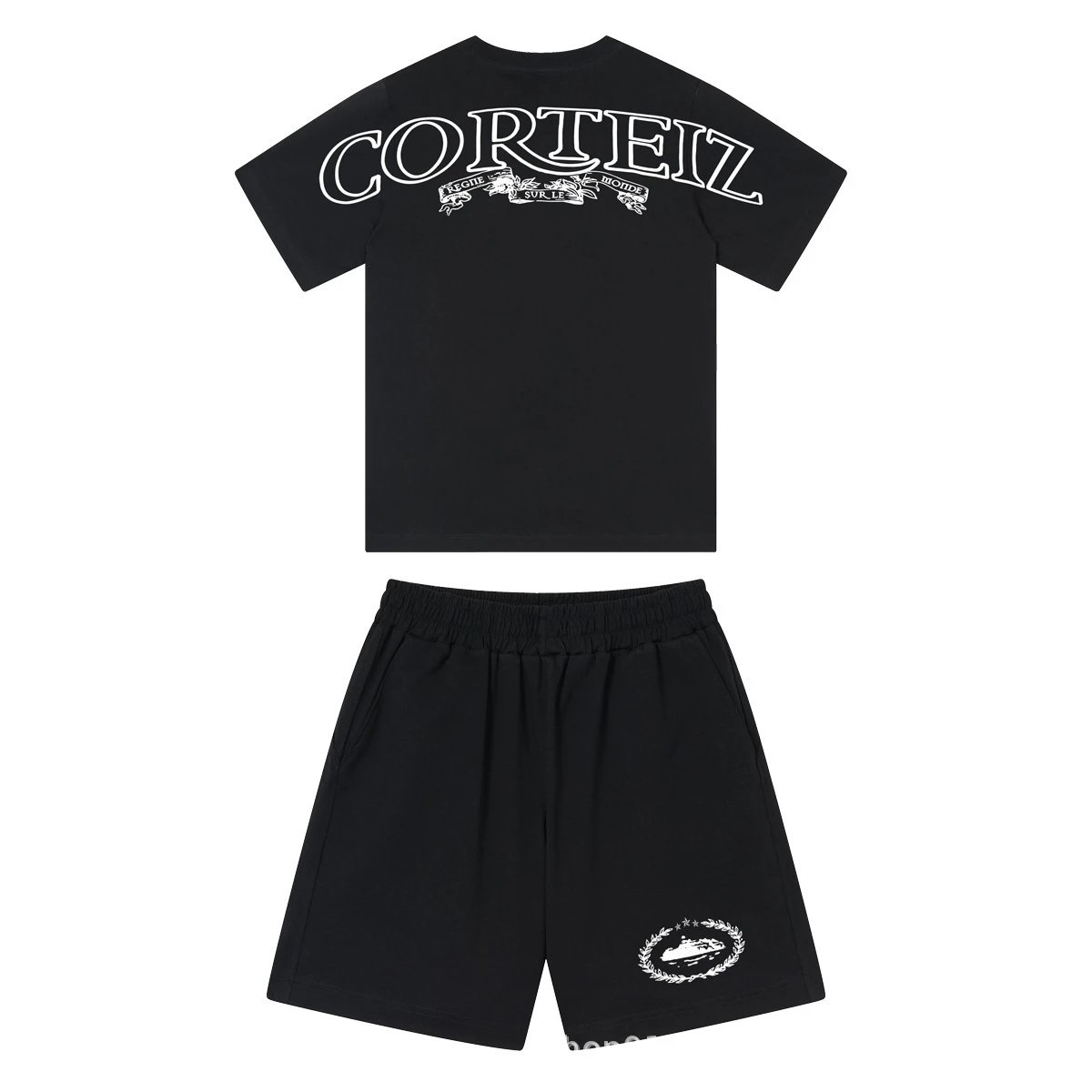 Corteiz Washed Gray Script Shorts - 43