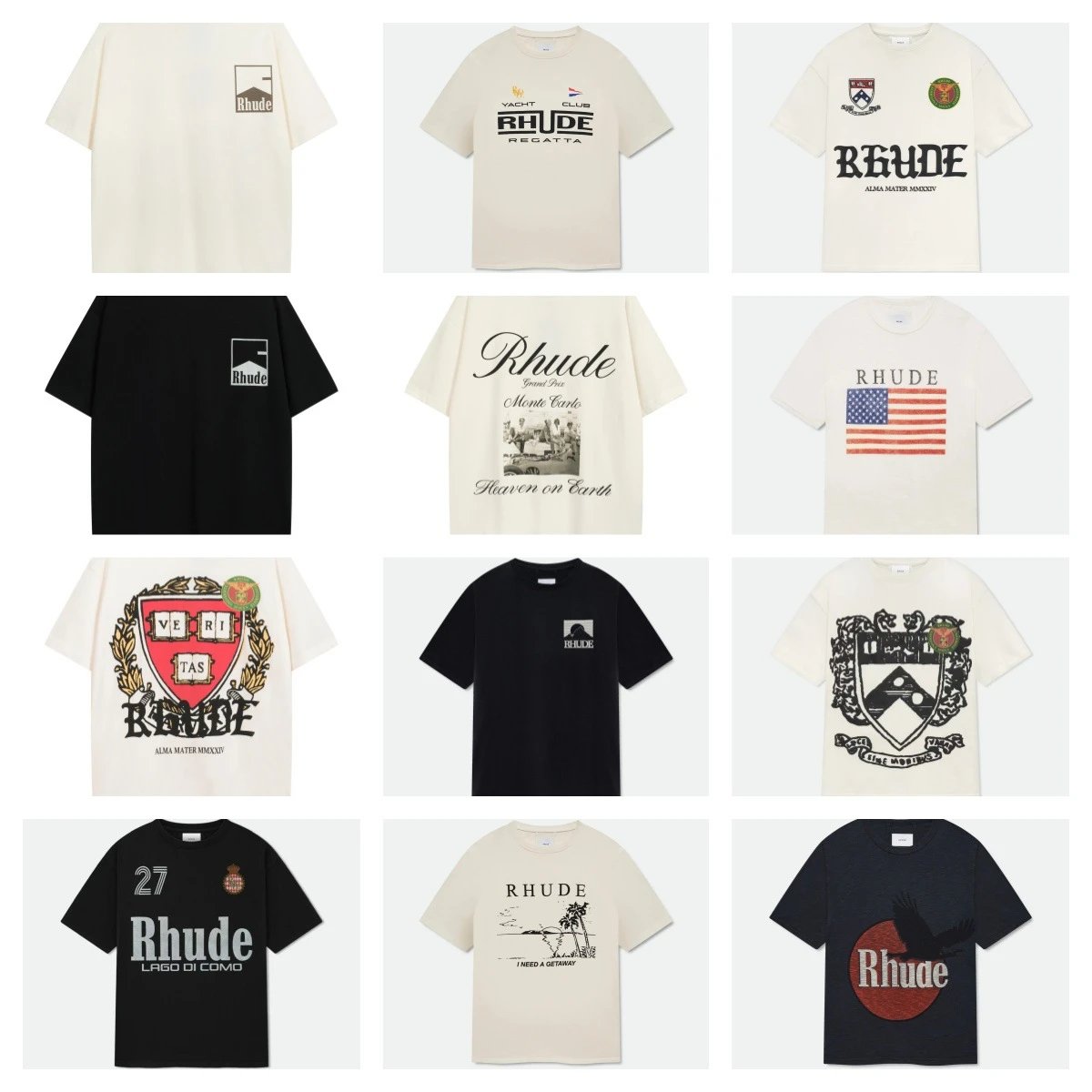 Rhude Logo Print Whi