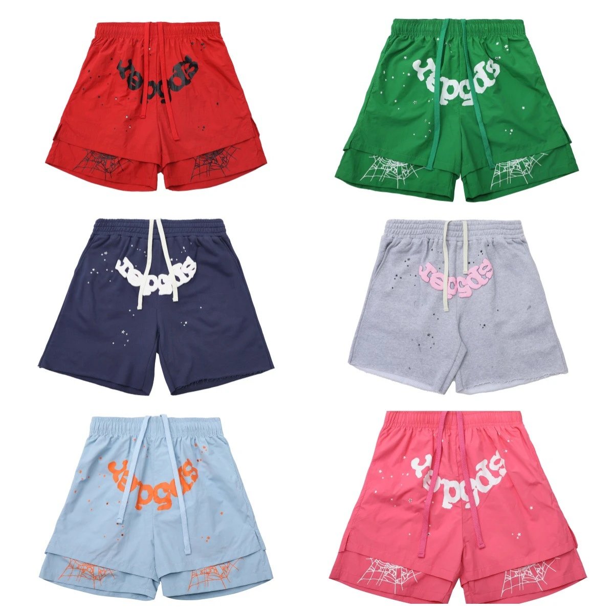 Design 'Teosde' Pink Graphic Shorts Gray - 3