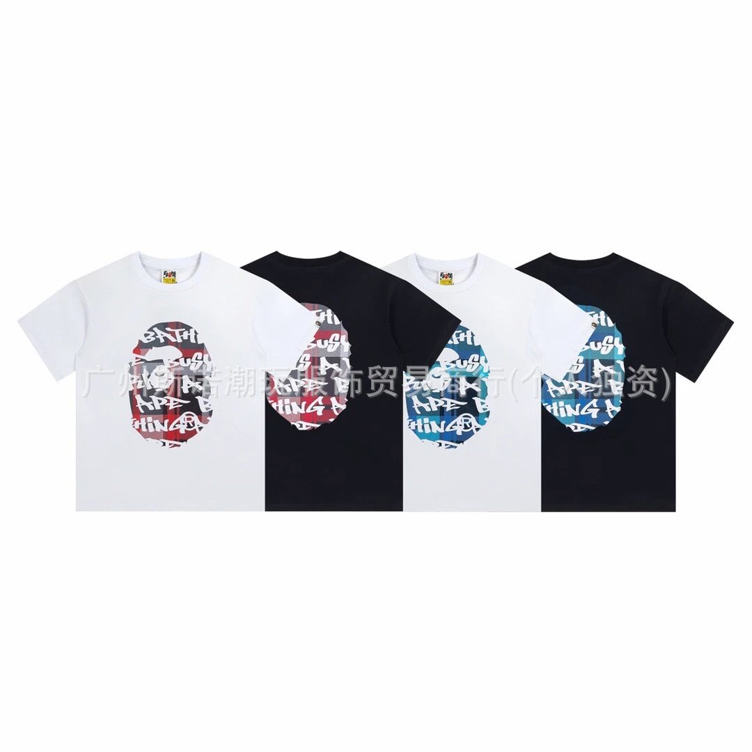 A Bathing Ape Paint Splatter Ape Head Black T-Shirt - 5