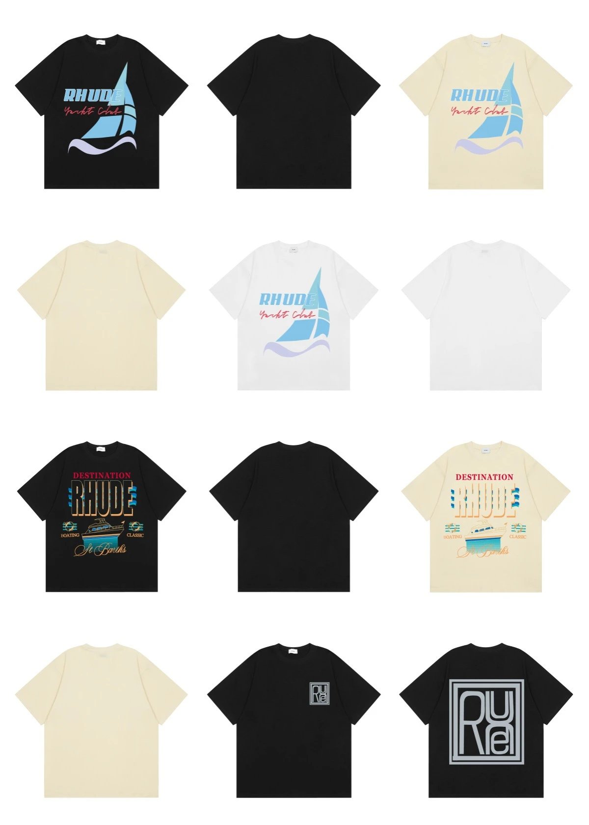 Rhude Yacht Club Graphic Print Black T-Shirt - 3