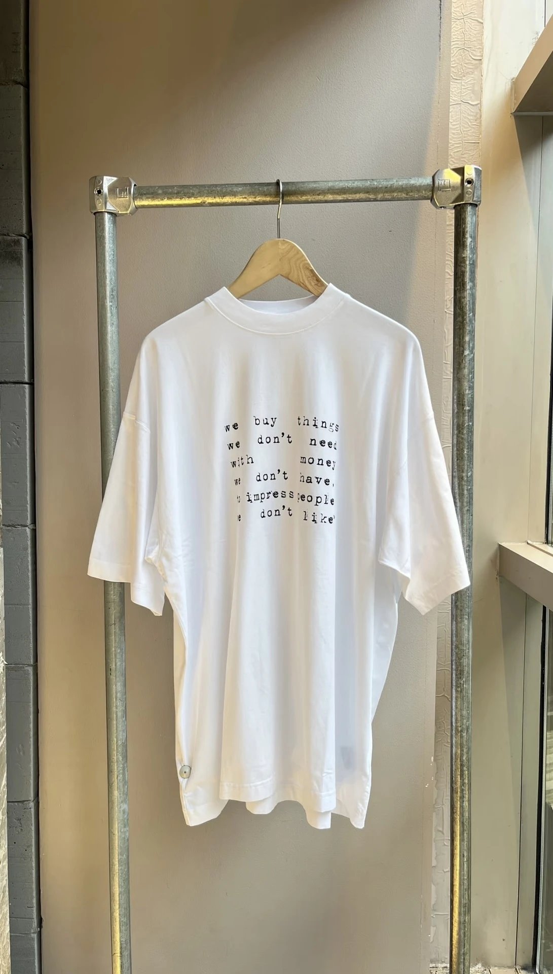 Design Oversized Graphic Print Gray T-Shirt - 14