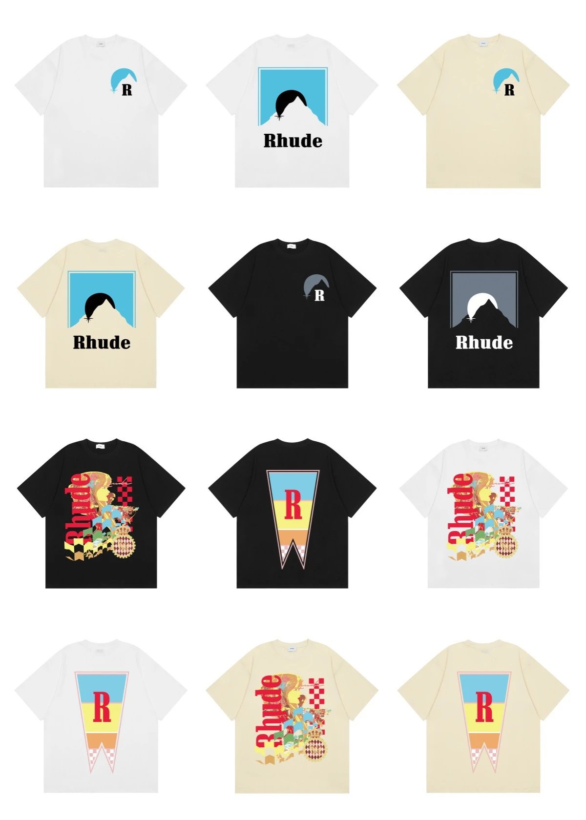 Rhude Yacht Club Graphic Print Black T-Shirt - 5