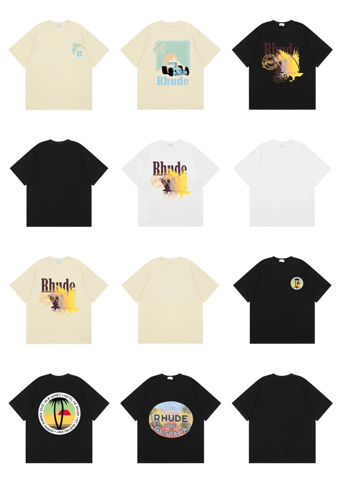 Rhude Yacht Club Graphic Print Black T-Shirt - 9