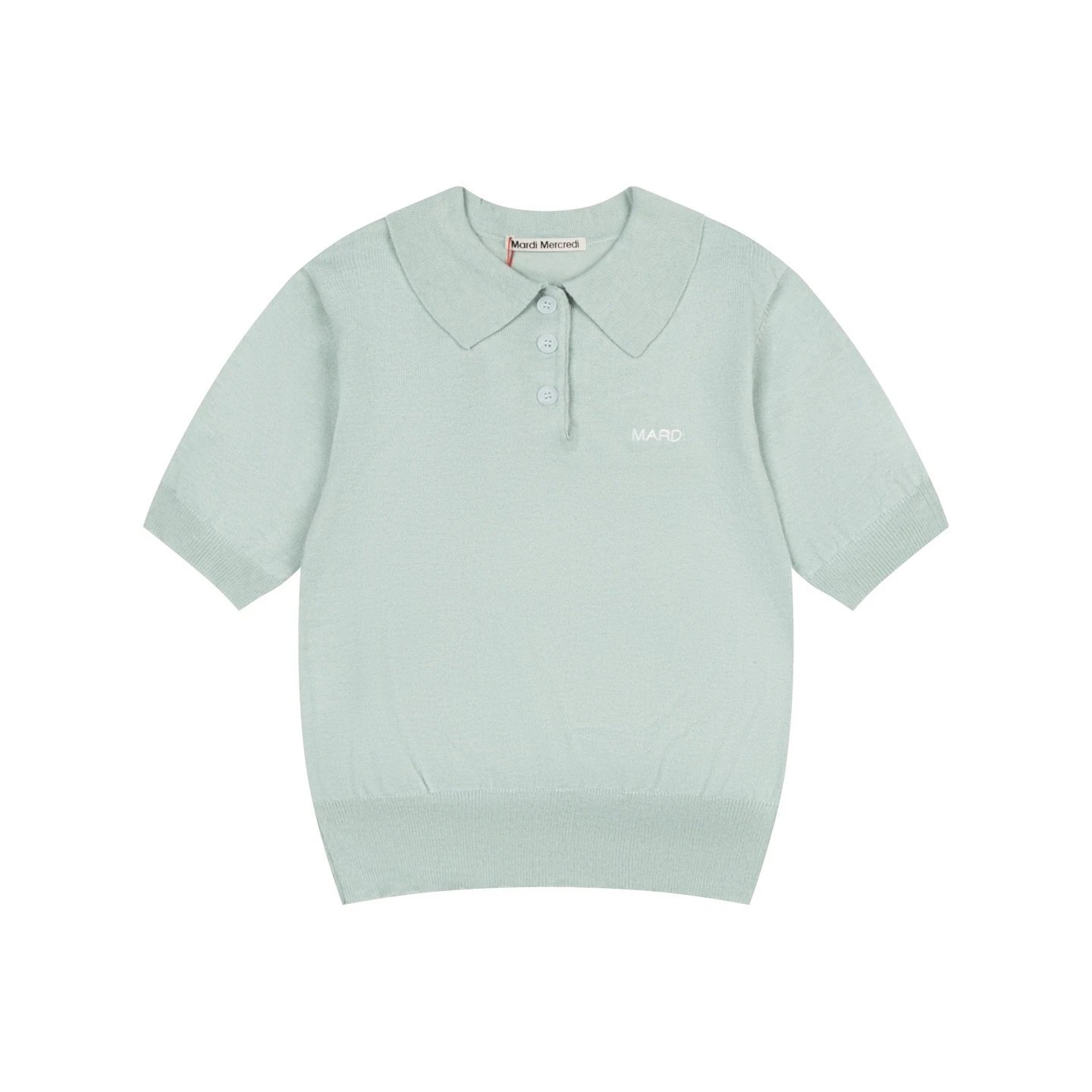 Mardi Mercredi Knit Polo Mint Green Polo Shirt - 4