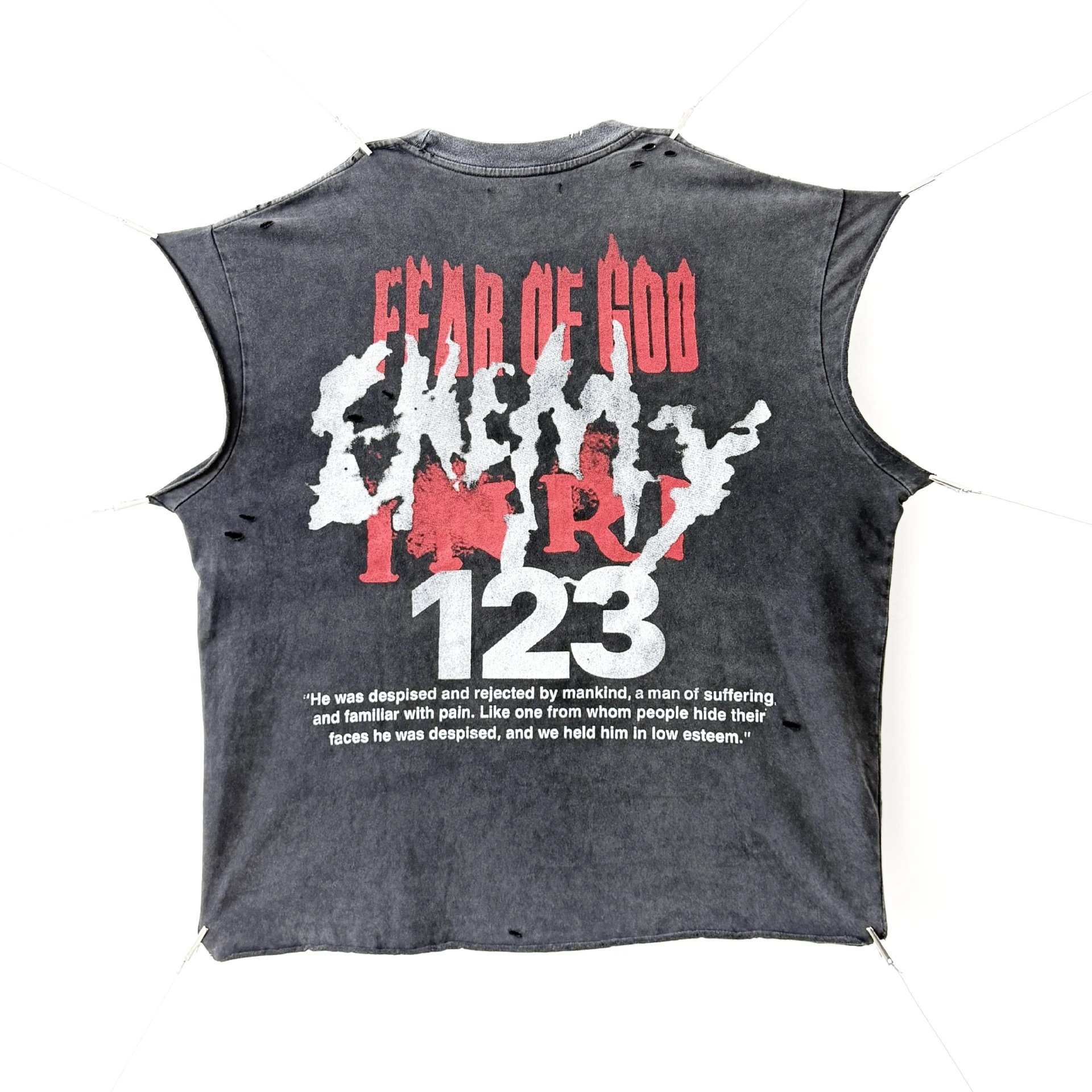 Design Sleeveless Graphic Tee Dark Gray T-Shirt - 20