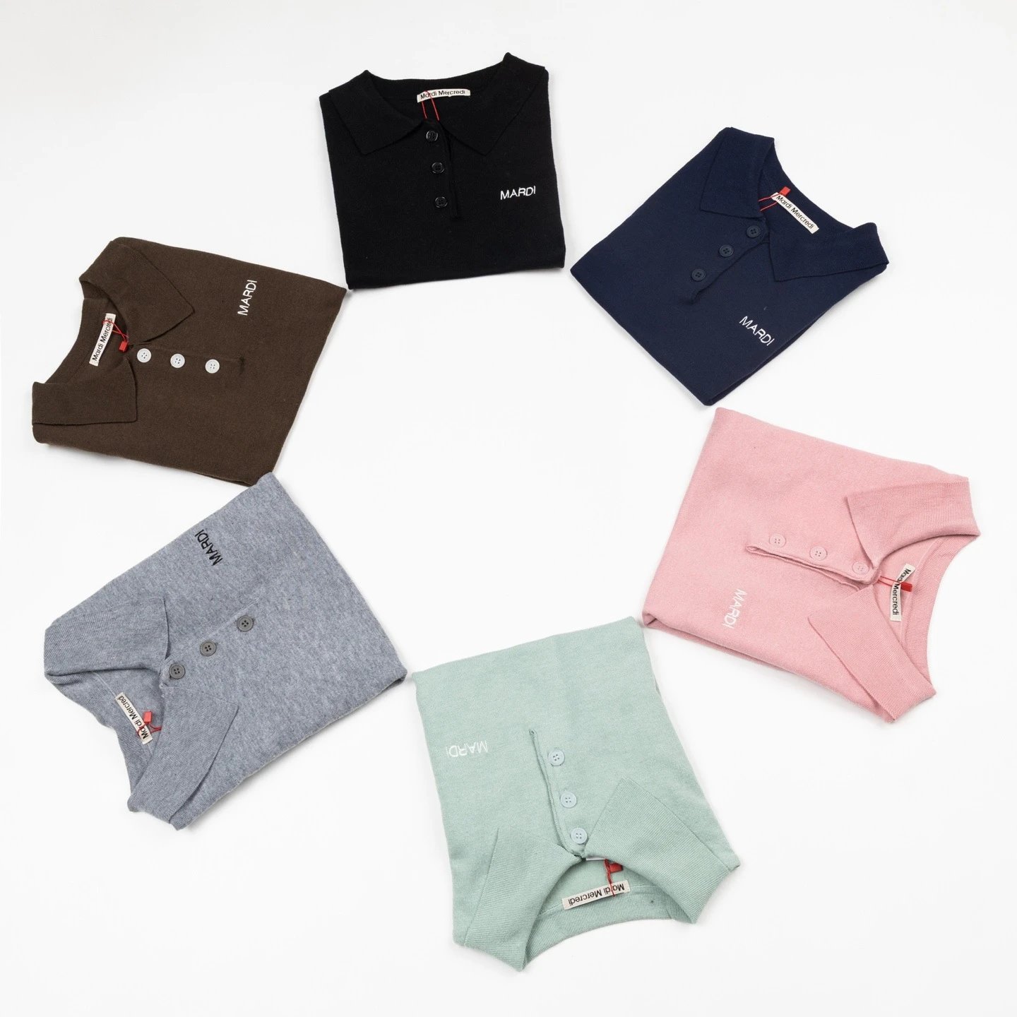 Mardi Mercredi Knit Polo Mint Green Polo Shirt - 11