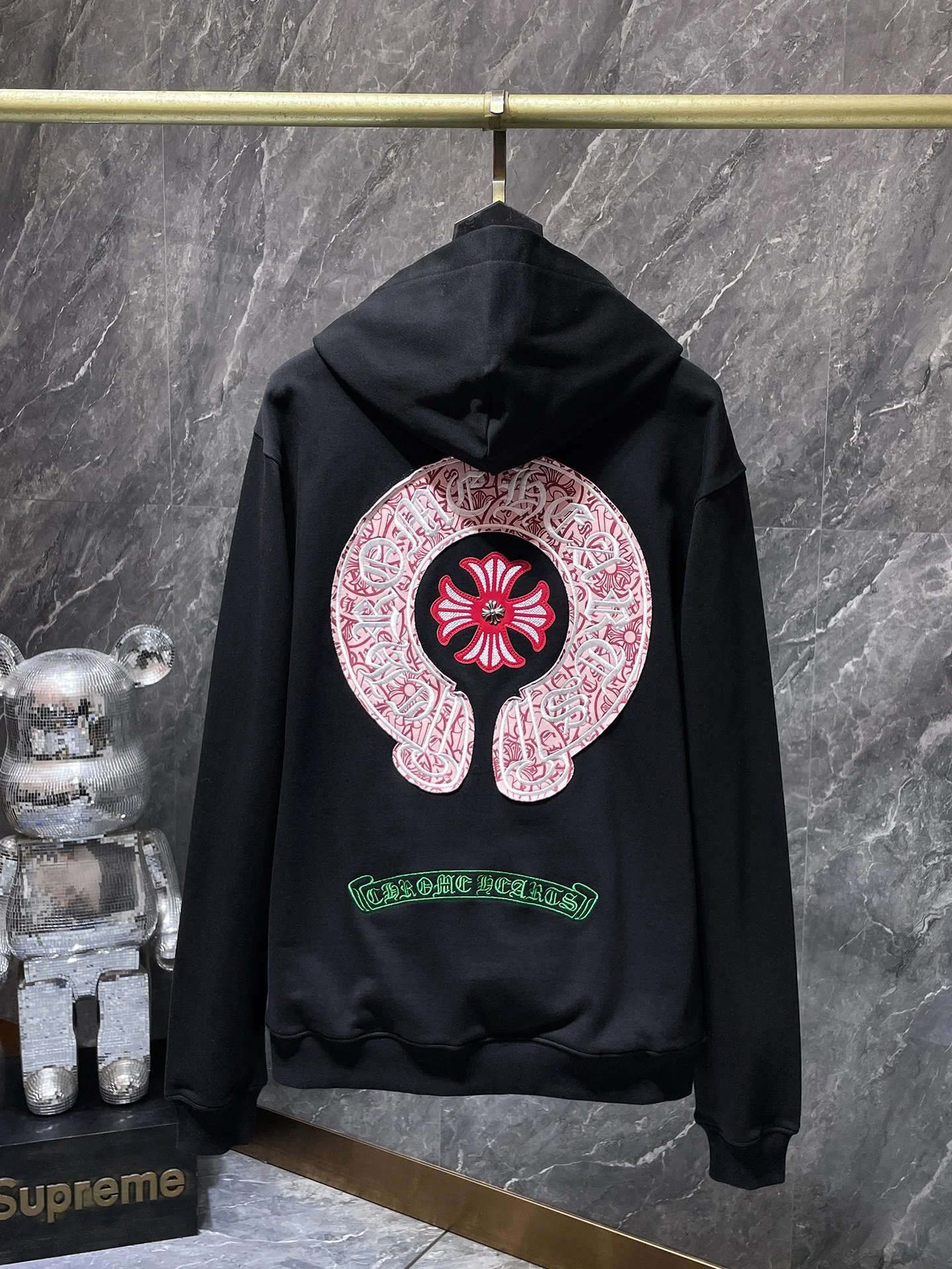 Chrome Hearts Floral Sleeve Hoodie Black - 8