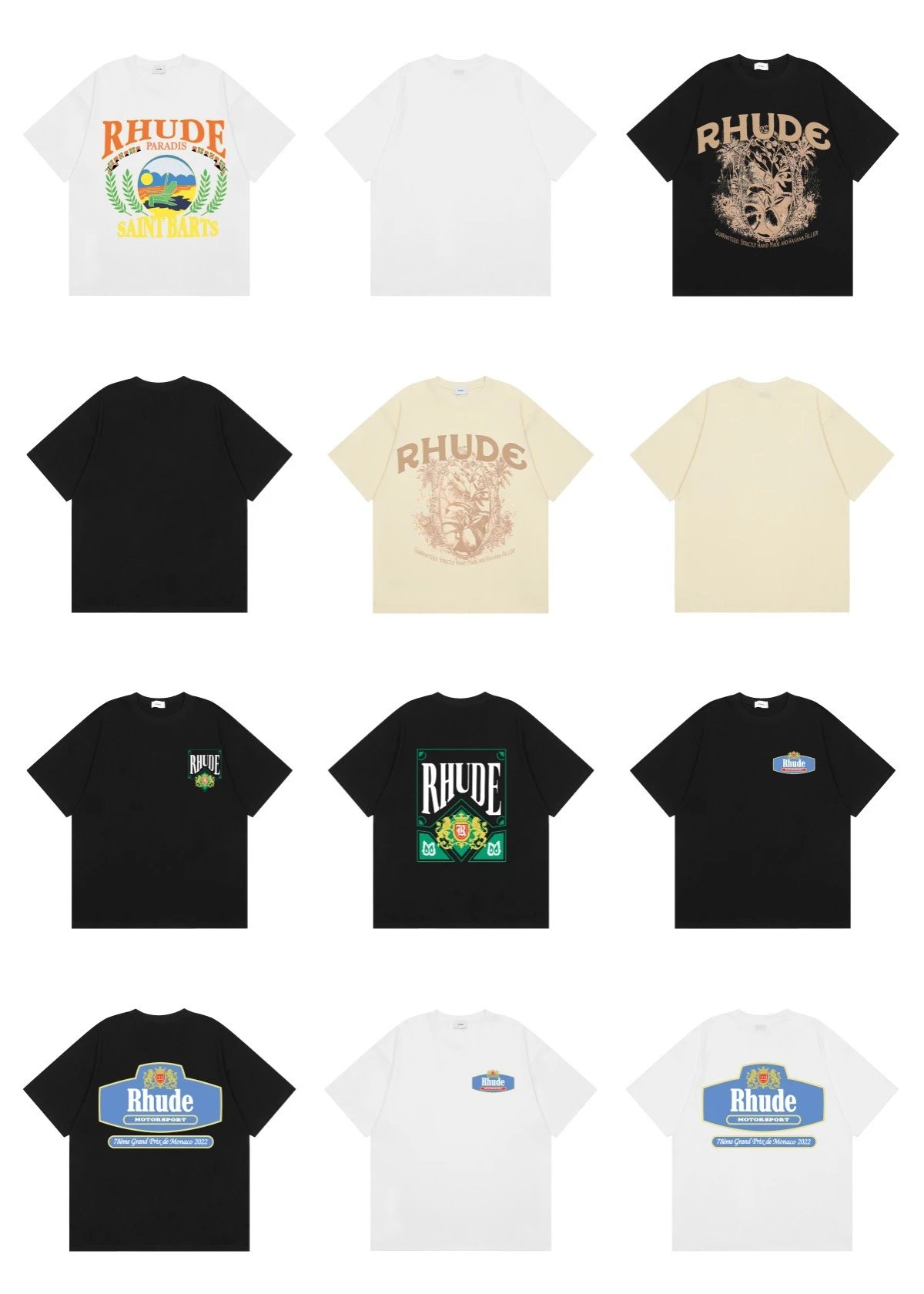 Rhude Yacht Club Graphic Print Black T-Shirt - 7