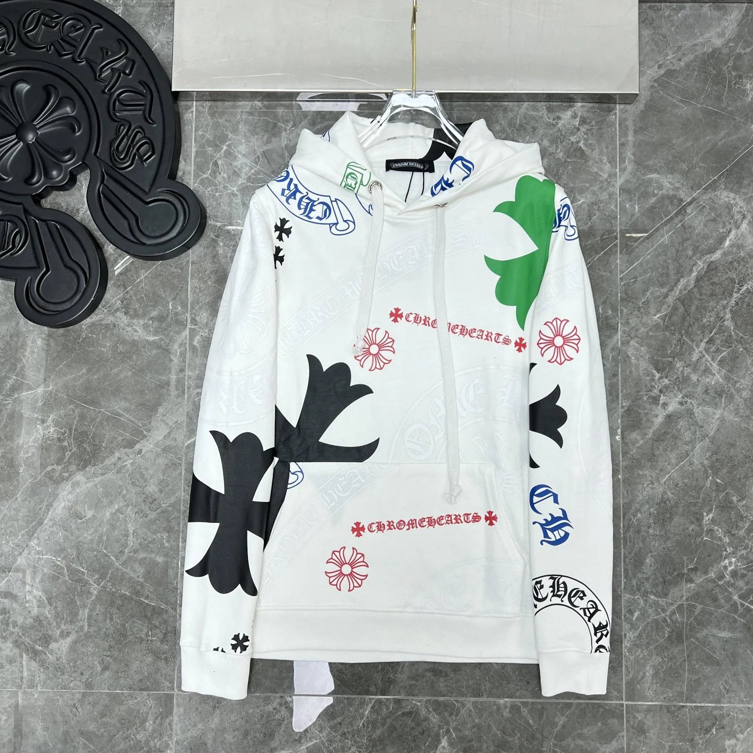Chrome Hearts Floral Sleeve Hoodie Black - 13