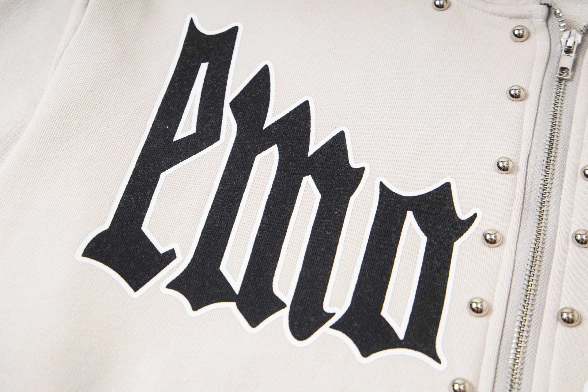 Design Emo tion Studded Zip-Up Hoodie Black Hoodie - 6
