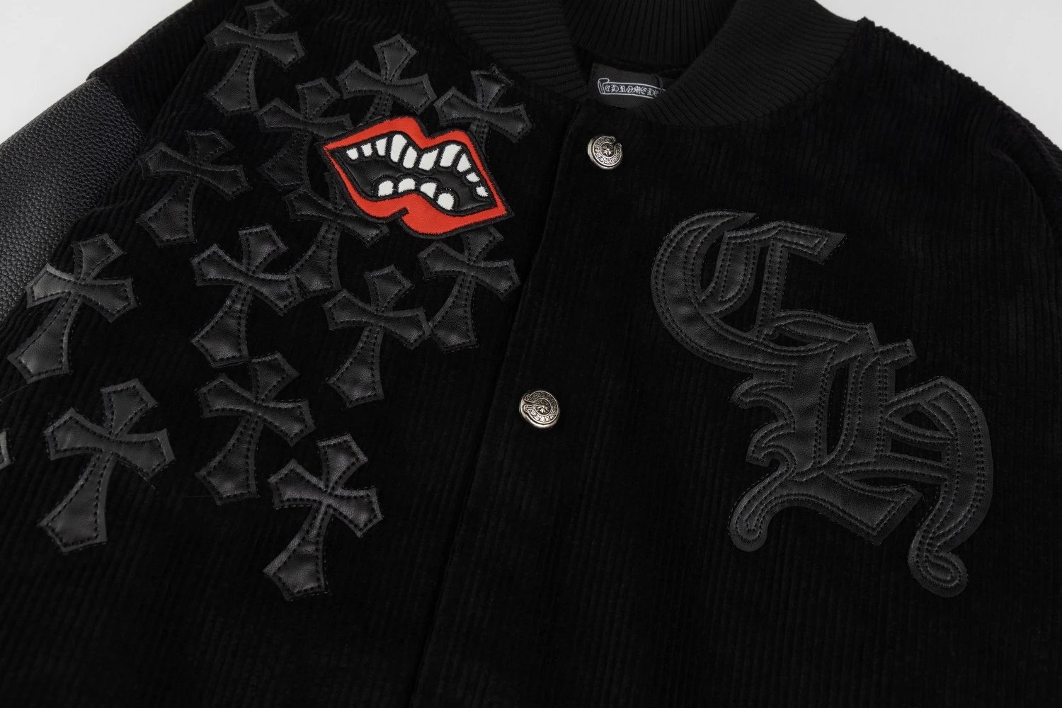 Chrome Hearts Varsity Jacket Black and White Outerwear Jacket - 49