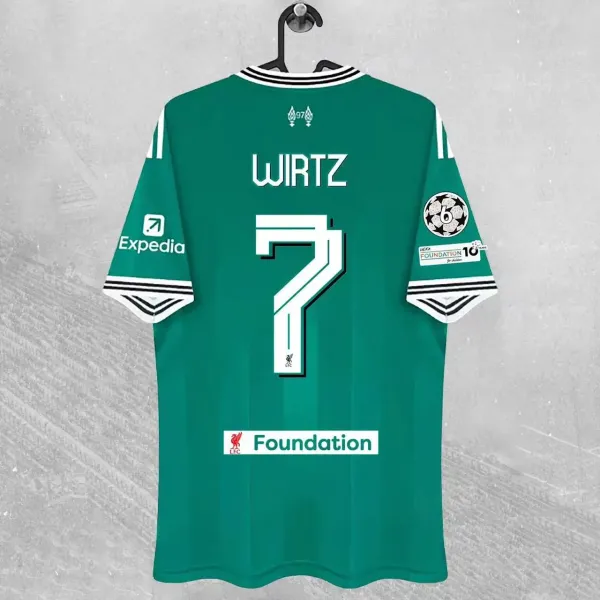 Liverpool FC Wirtz #7 Third Jersey Green - 1