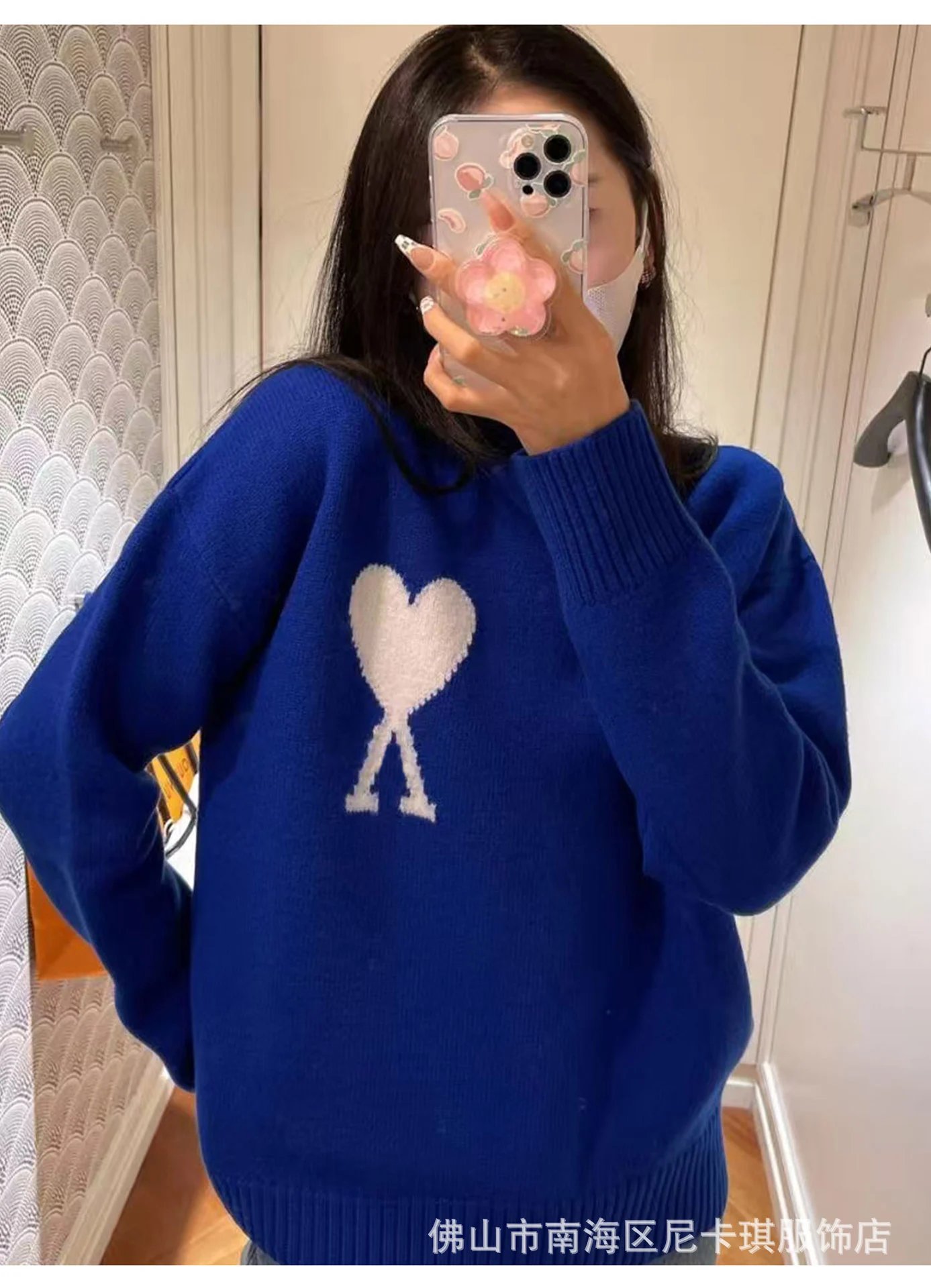 Ami Paris Heart Logo Turtleneck Sweater Forest Green - 16