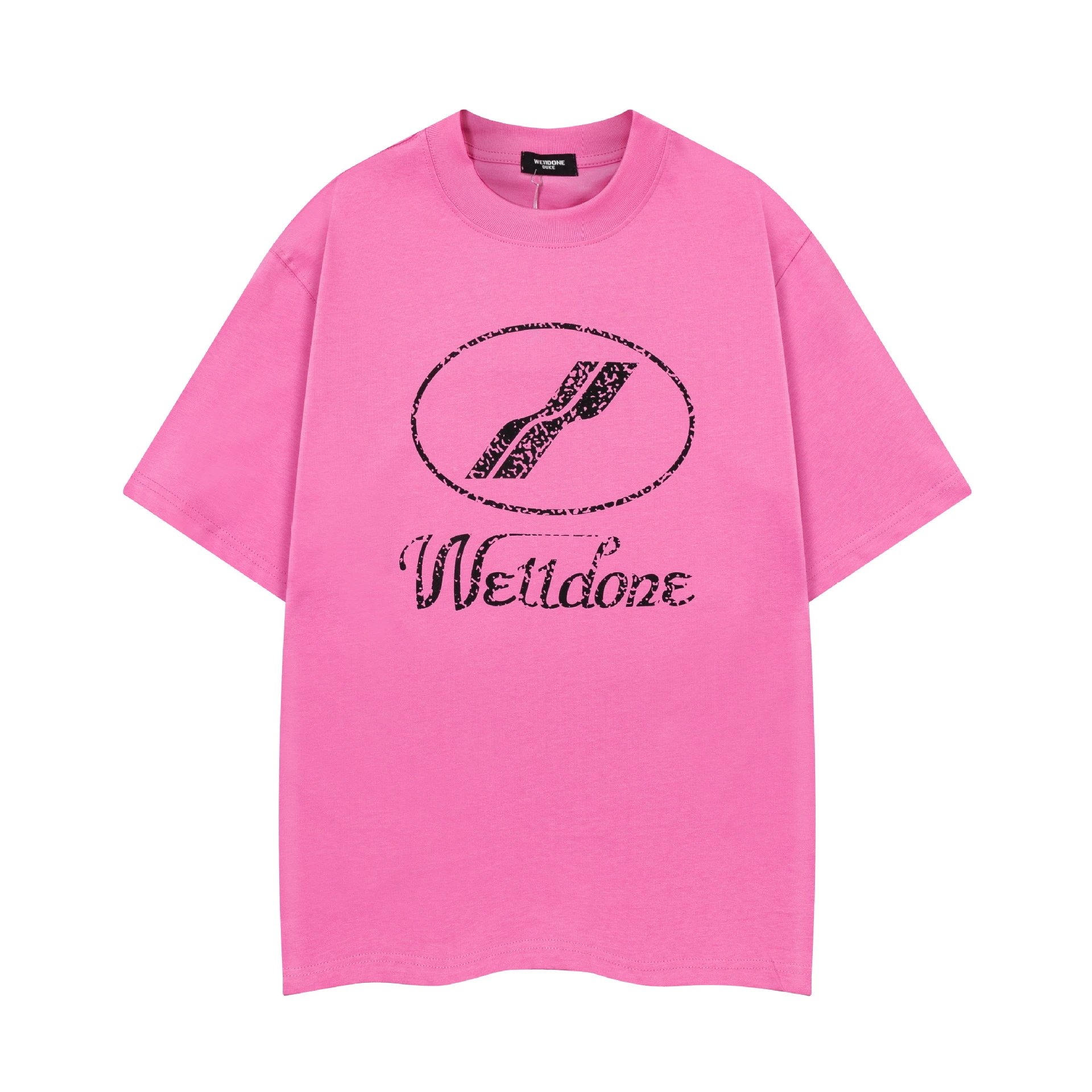Design Wetdone Distorted Logo Black Oversized T-Shirt T-Shirts - 19