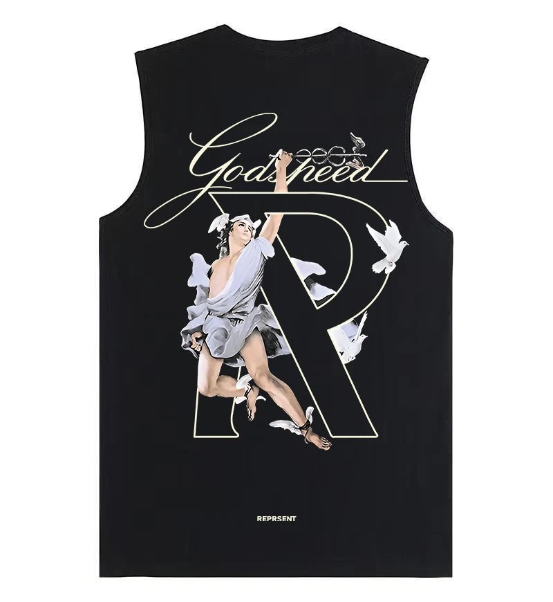 Represent Standing On The Shoulders Of Giants Sleeveless Top Olive Green Vest-Top - 12