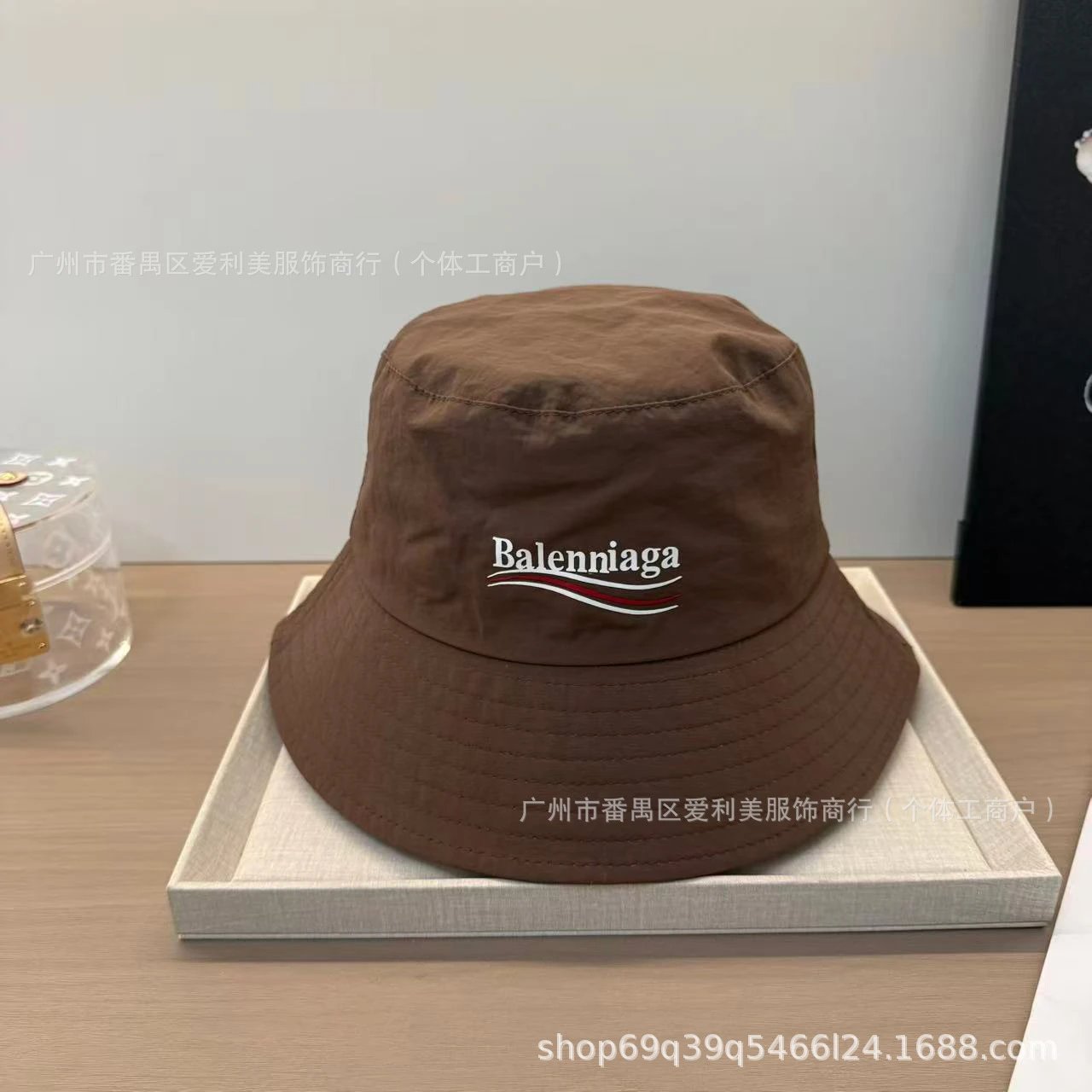 Balenciaga Logo Embroidered Yellow Bucket Hat - 9