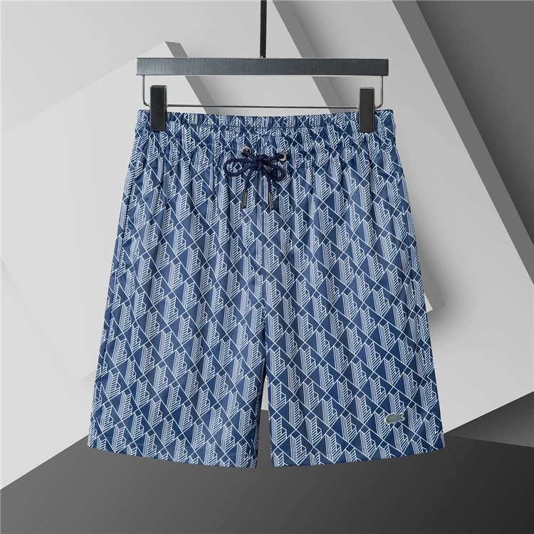 Lacoste Swimwear Men's Geometric Print Swim Shorts — Sea blue