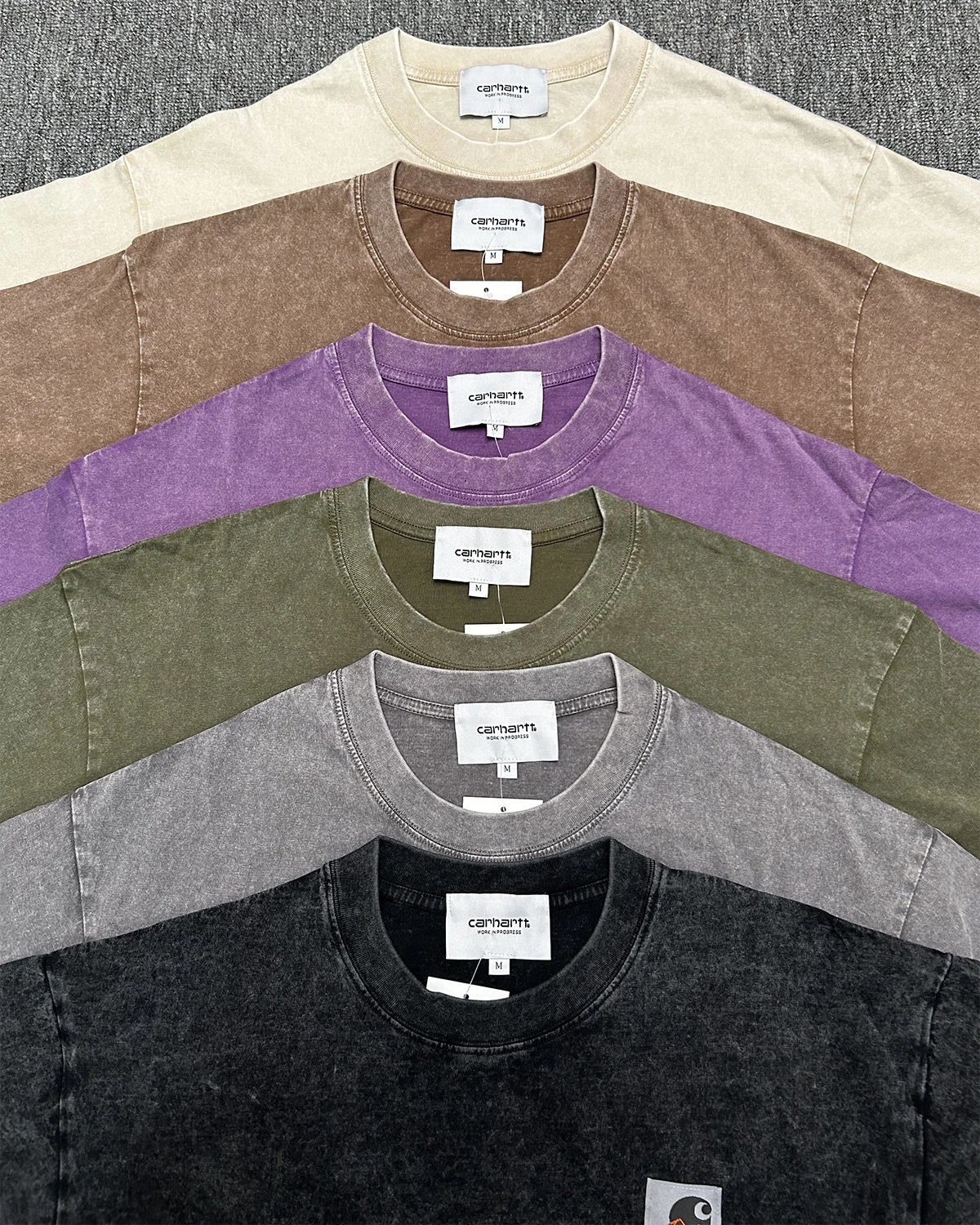 Carhartt Work In Progress Carhartt WIP Acid Wash Brown T-Shirt T-Shirts - 11