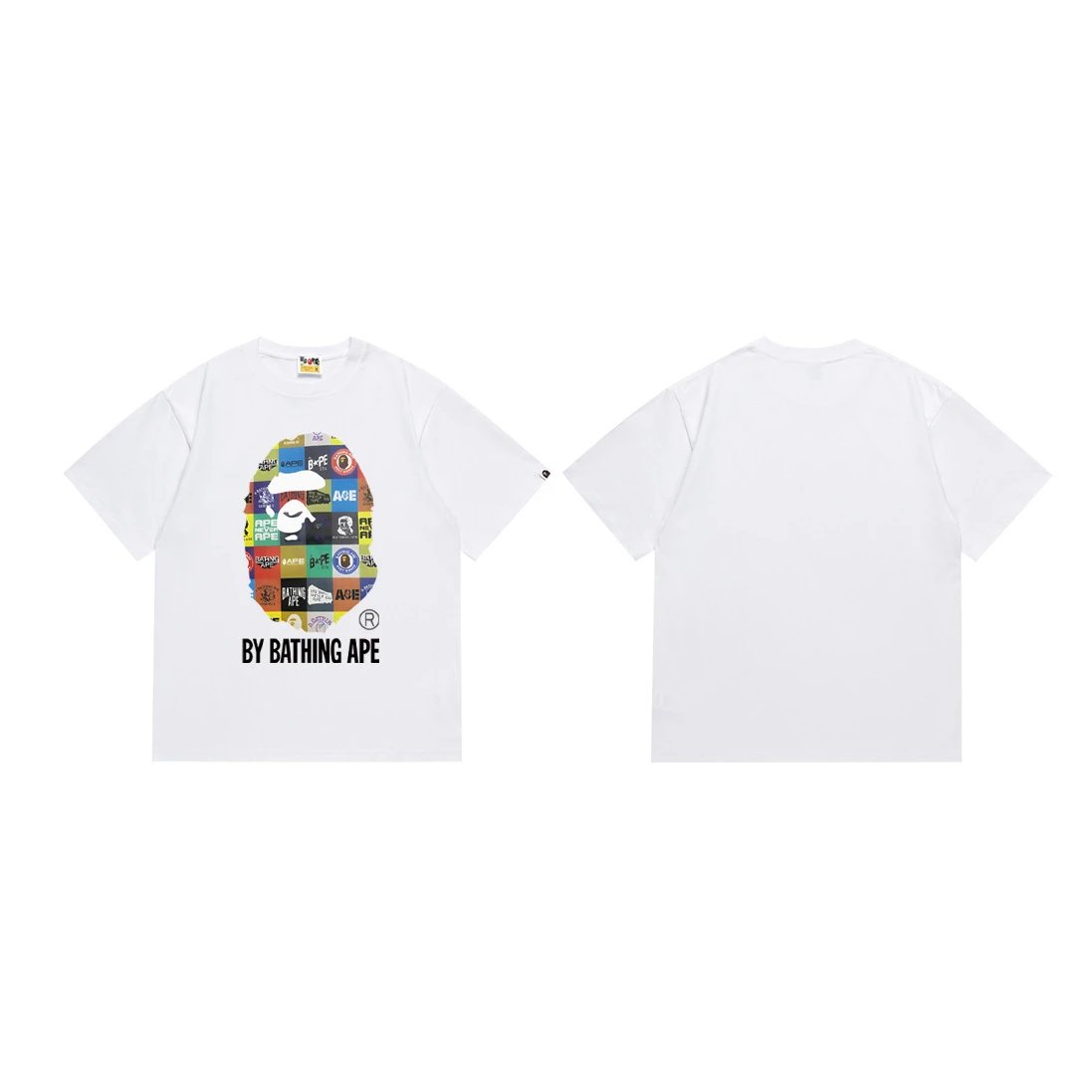 A Bathing Ape Paint Splatter Ape Head Black T-Shirt - 26