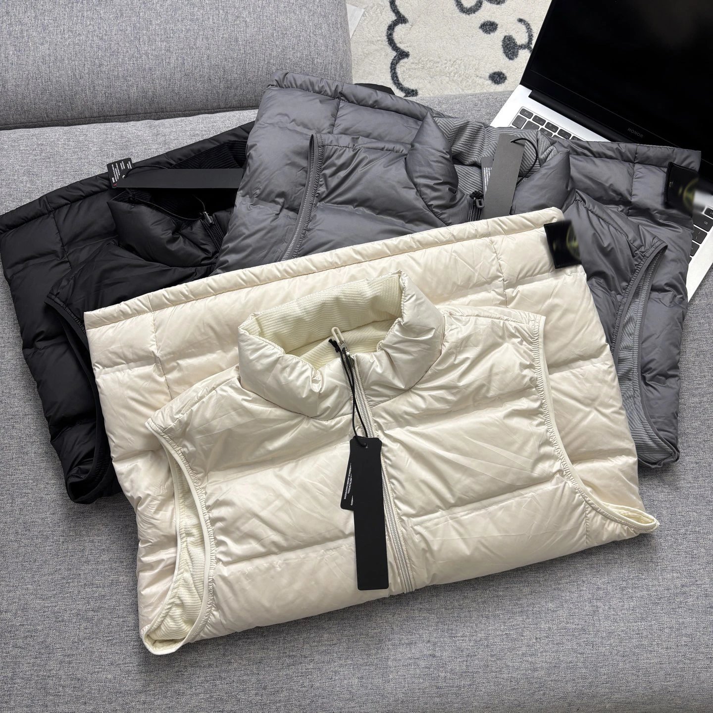 Stone Island Vest Gray Down Vest Outerwear.vest - 12