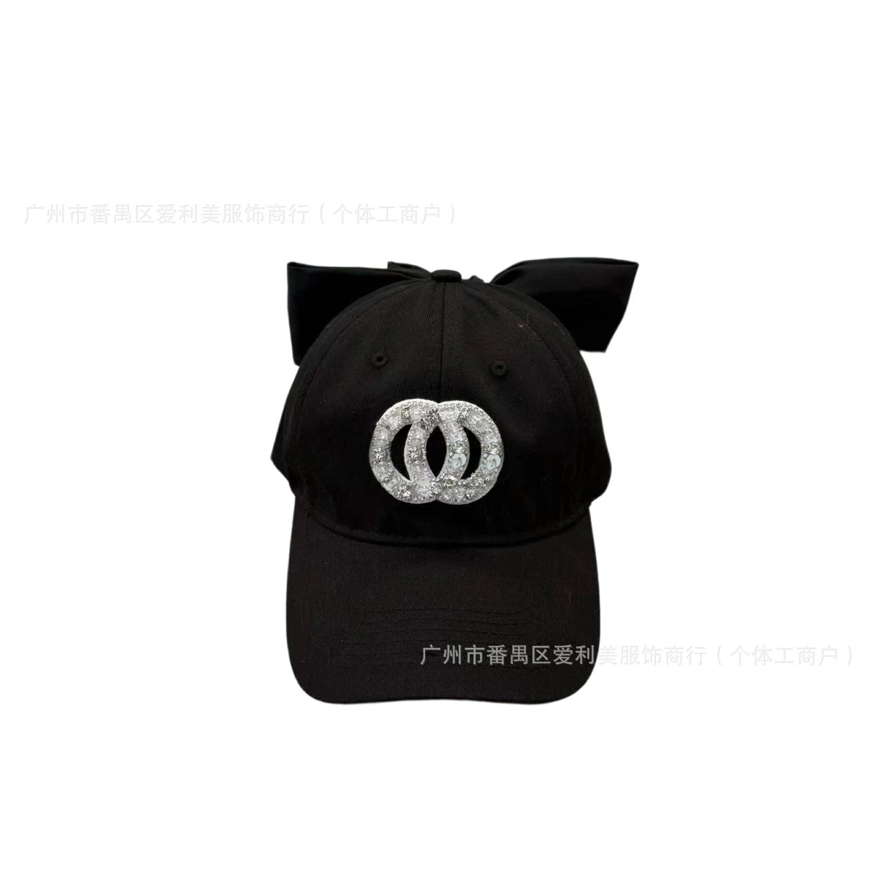 Chanel Hats Rhinestone Double-C Bow Baseball Cap image 5