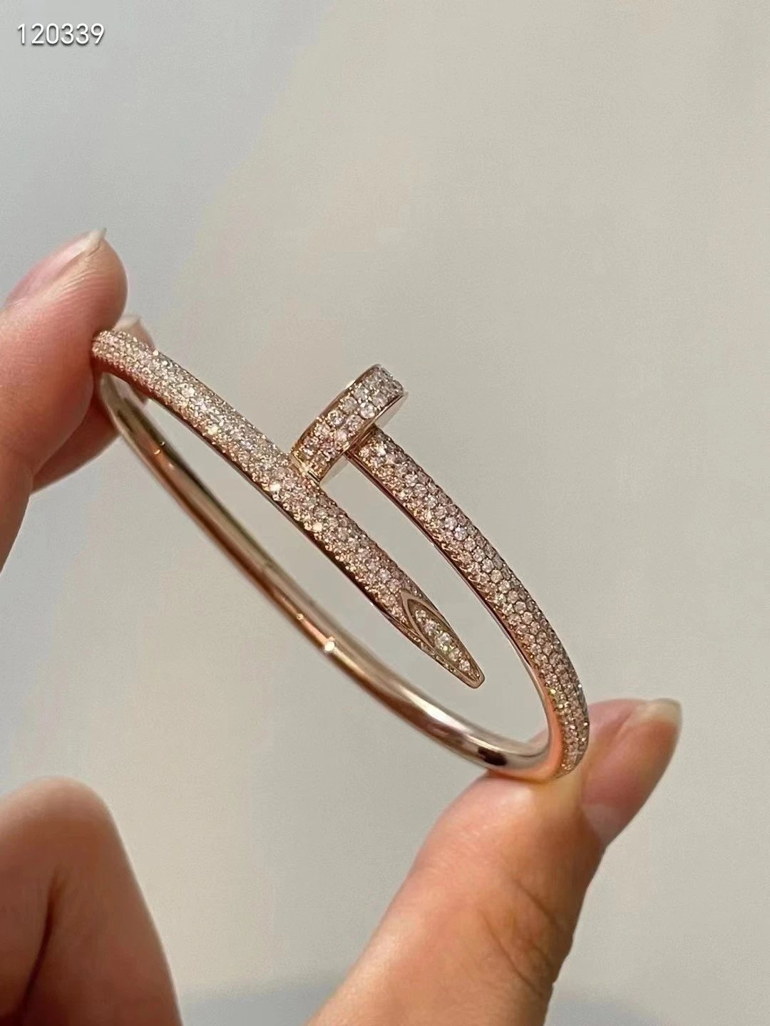 Cartier Juste un Clou Bracelet Full Pave Yellow Gold Diamond Bracelet Jewelry - 13