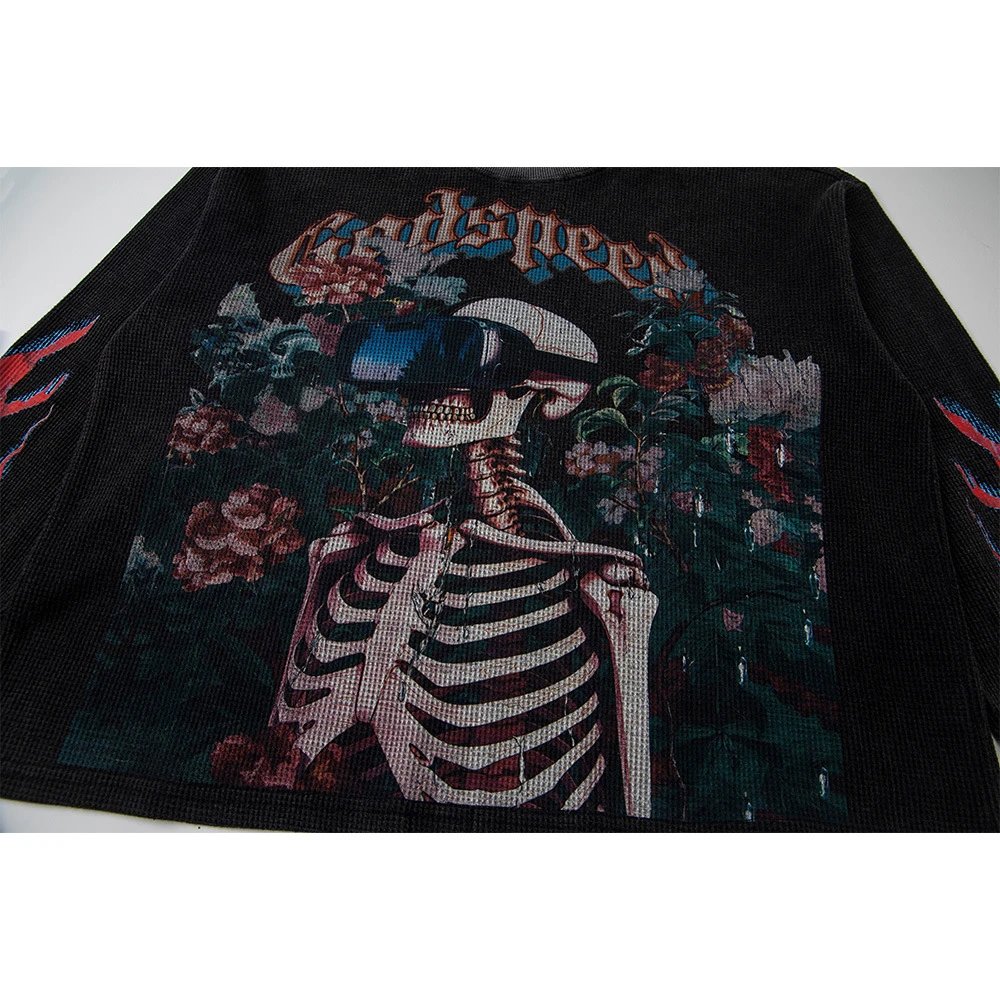 Hellstar Skull Balaclava Thermal Long Sleeve Top Beige Sweater - 23
