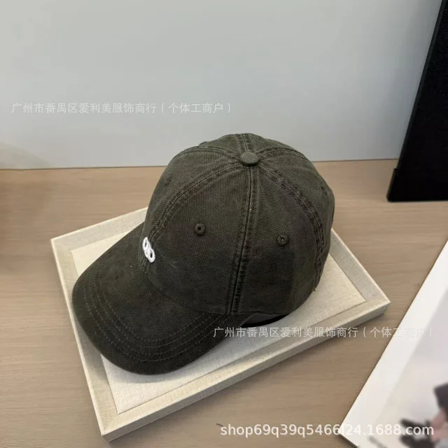 Unbranded Hats Washed cotton baseball cap with embroidered linked-circle motif product detail image 15