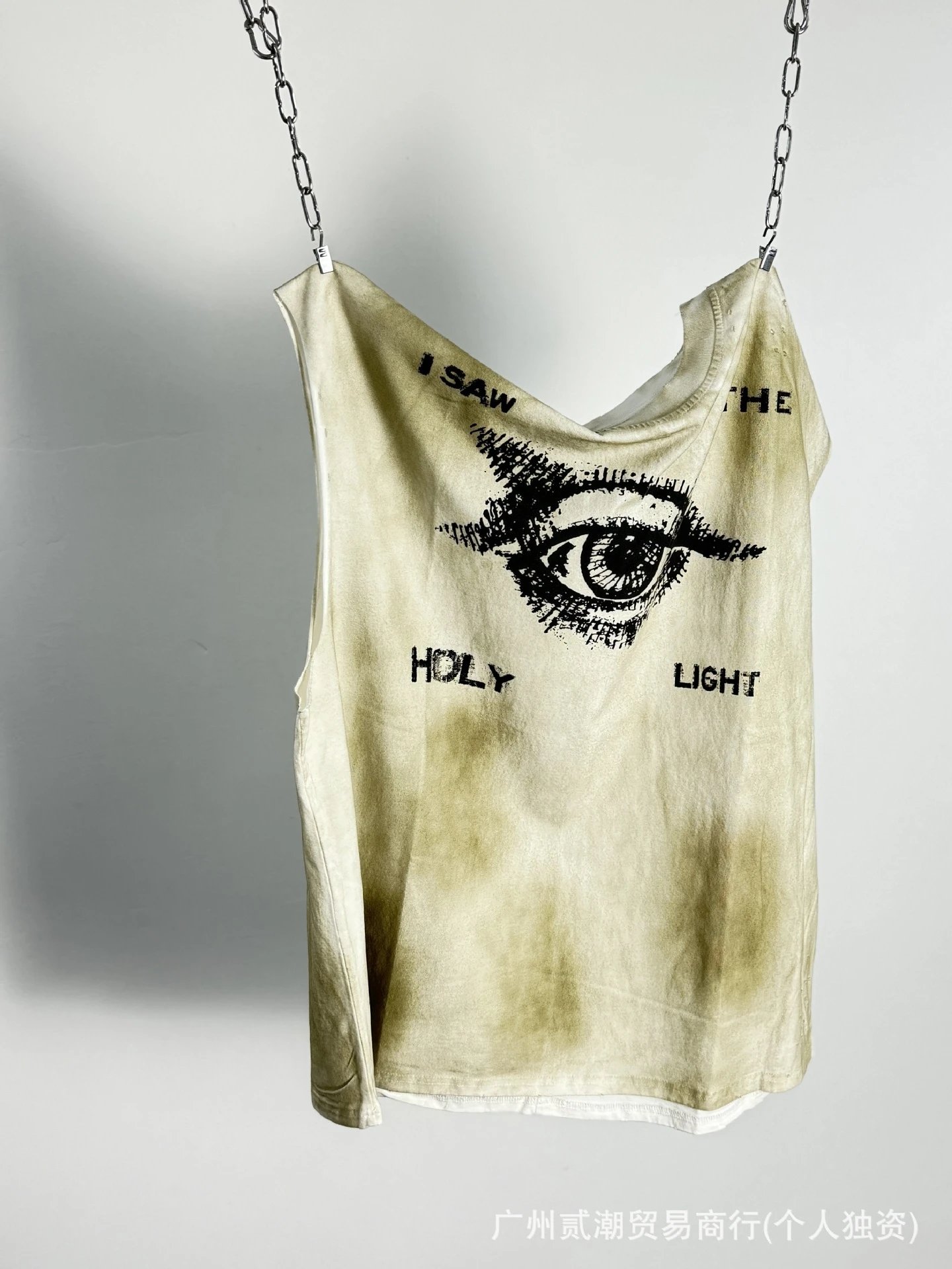 Design Westside Ride Tonight Distressed Sleeveless T-Shirt Black Vest Top - 13