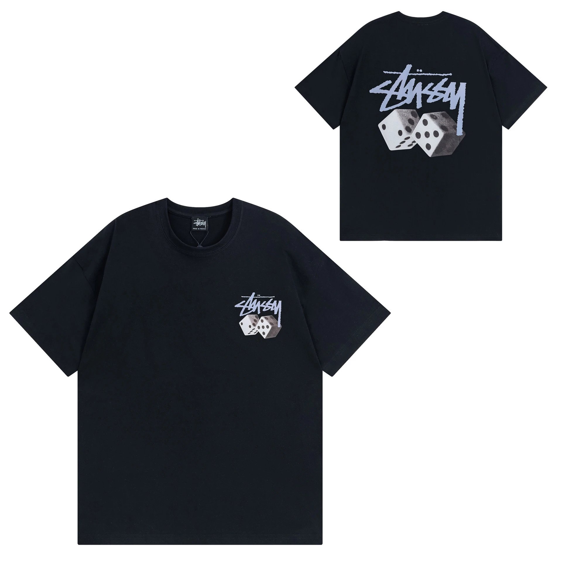 Stüssy T-Shirts Short-Sleeve Graphic Logo Print — 911 black