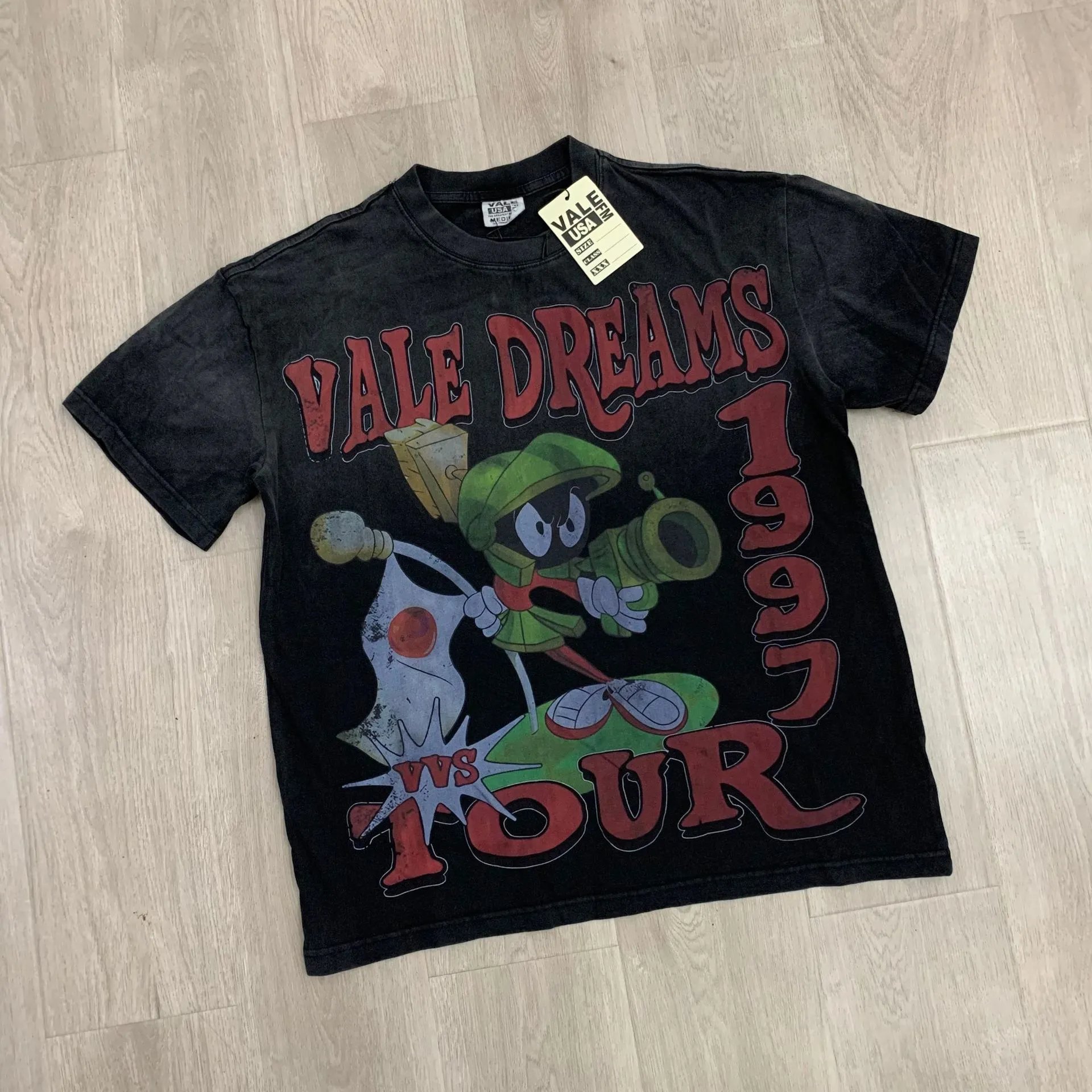 Design Peace Magazine Print T-Shirt White with Red Trim - 14
