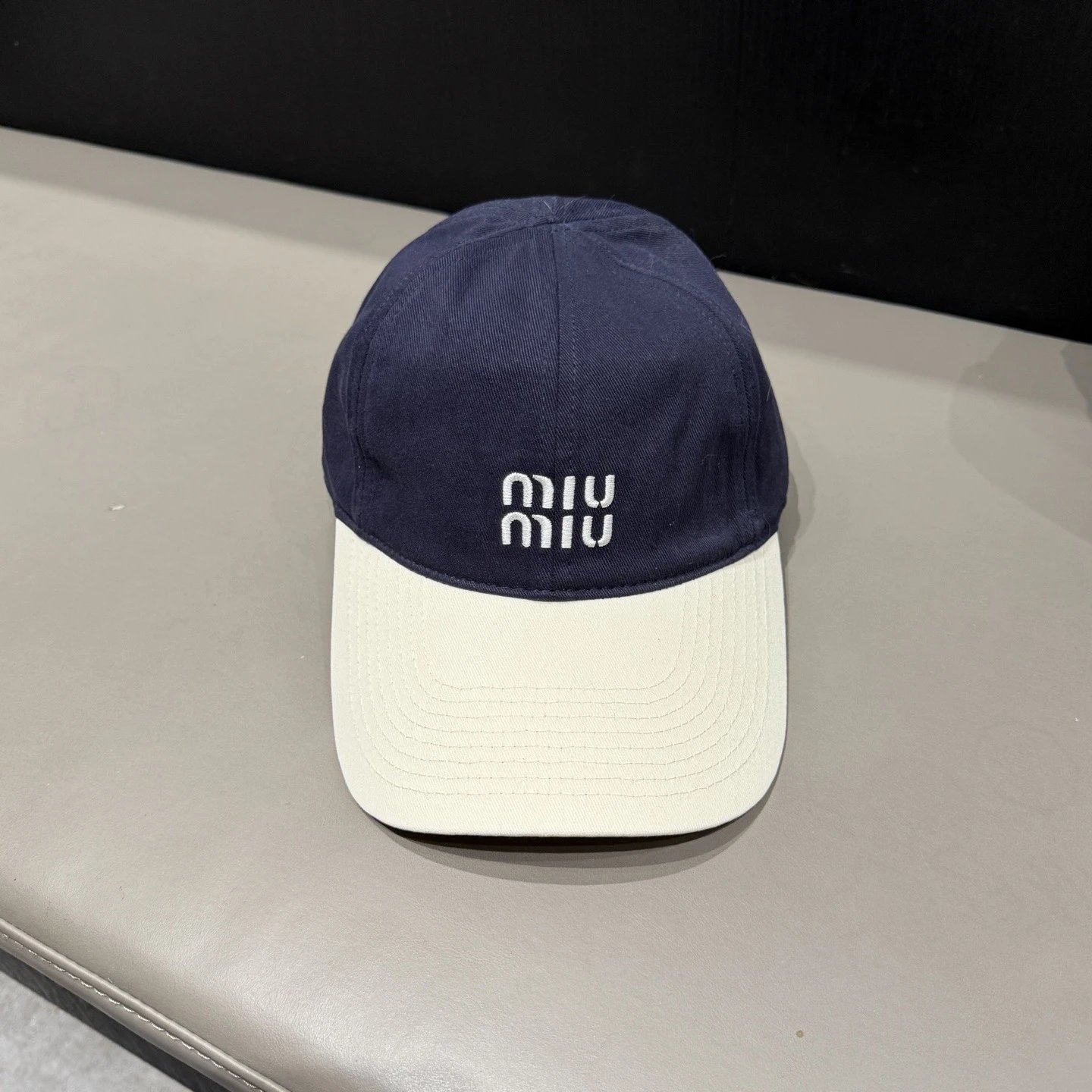 Prada Triangle Logo Washed Denim Baseball Cap Gray - 30