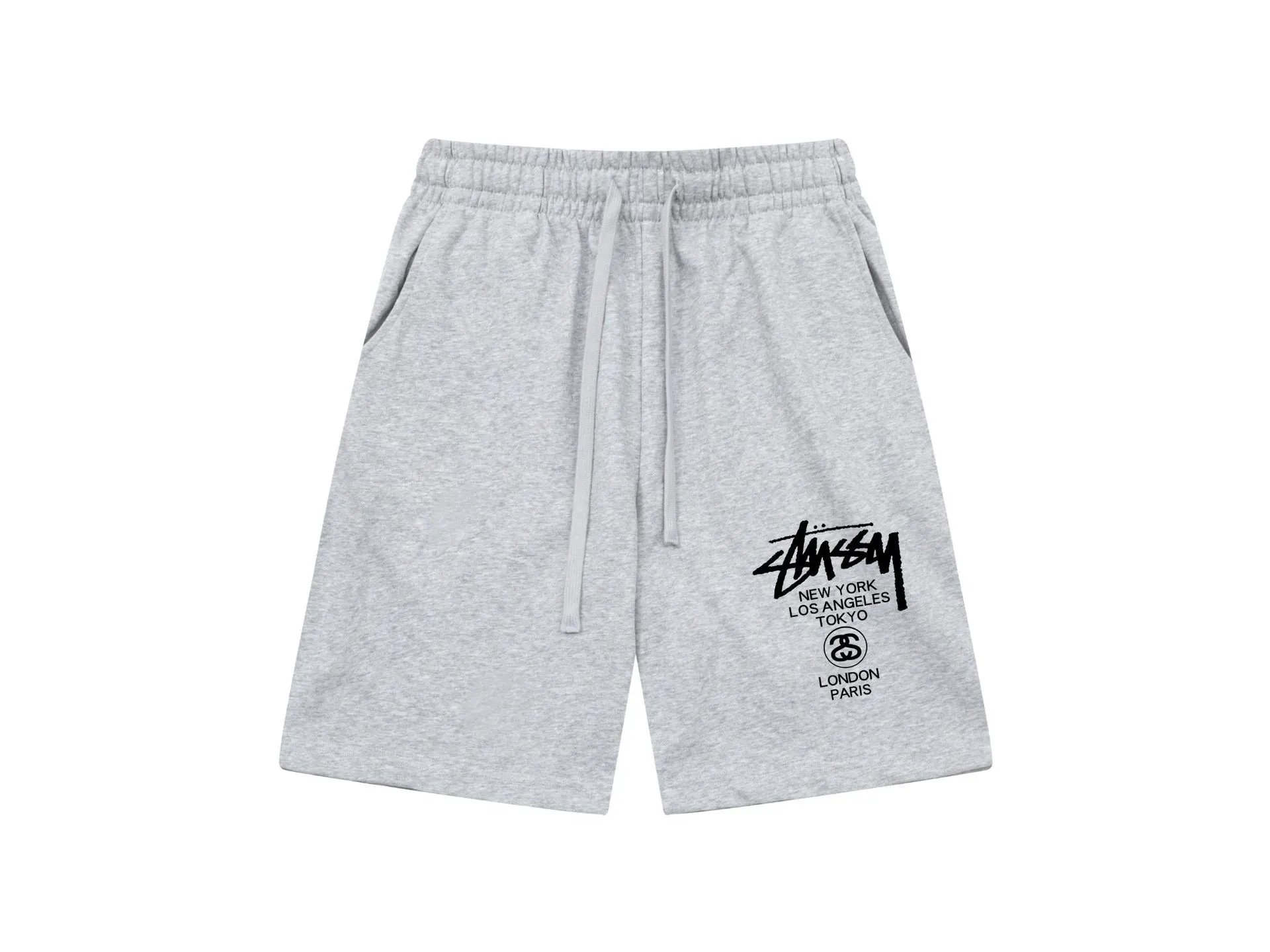 Stussy STU 80 Logo Heather Gray Shorts - 4