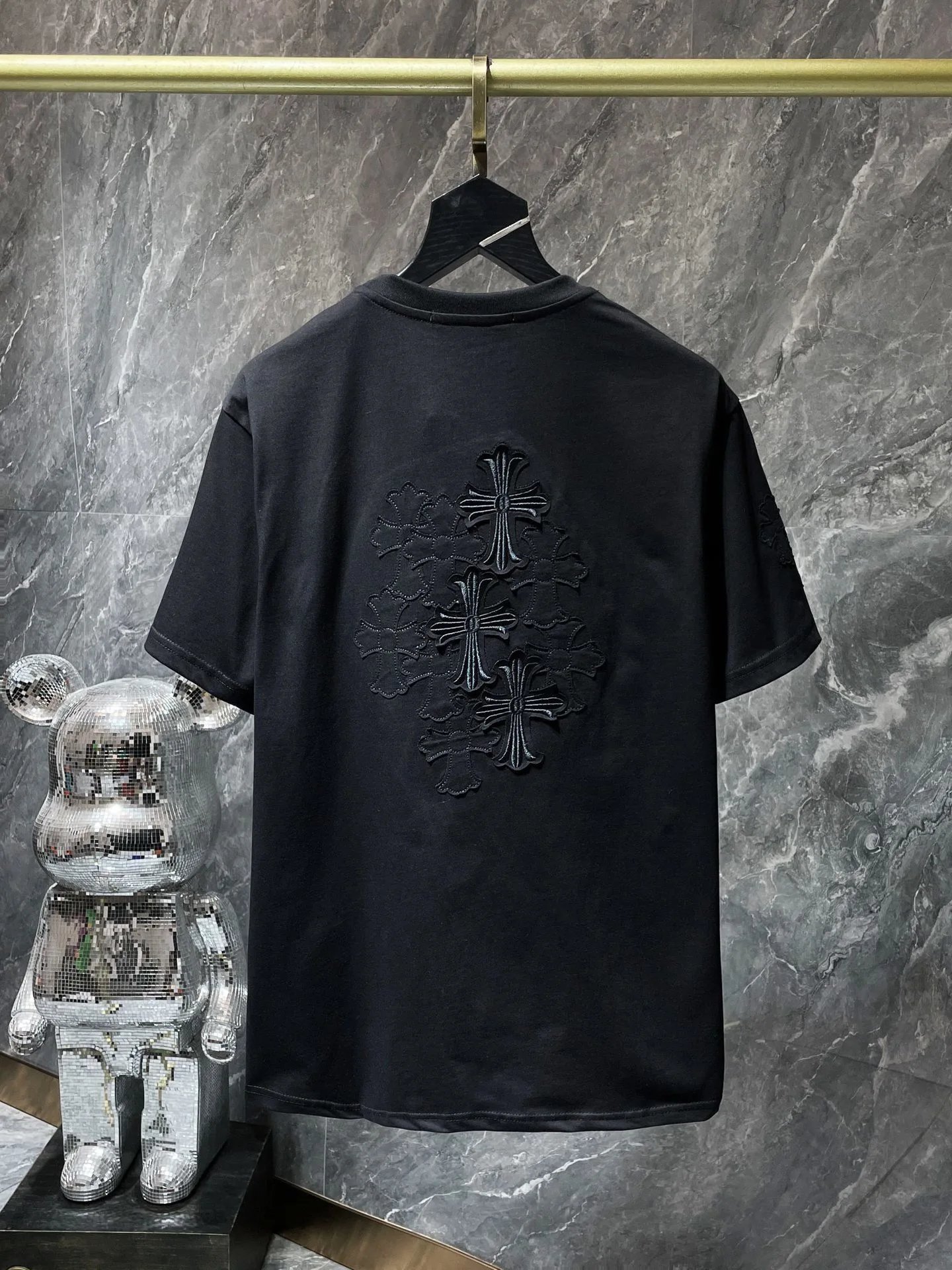 Chrome Hearts Cross Logo Embroidered Pink White T-Shirt - 17