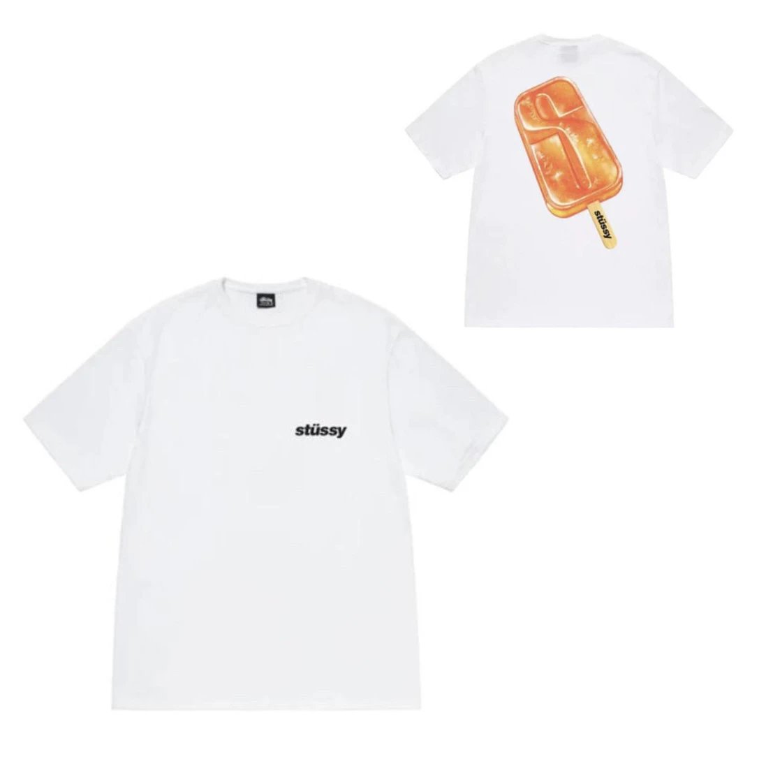 Stüssy T-Shirts Short-Sleeve Graphic Logo Print — 880 white