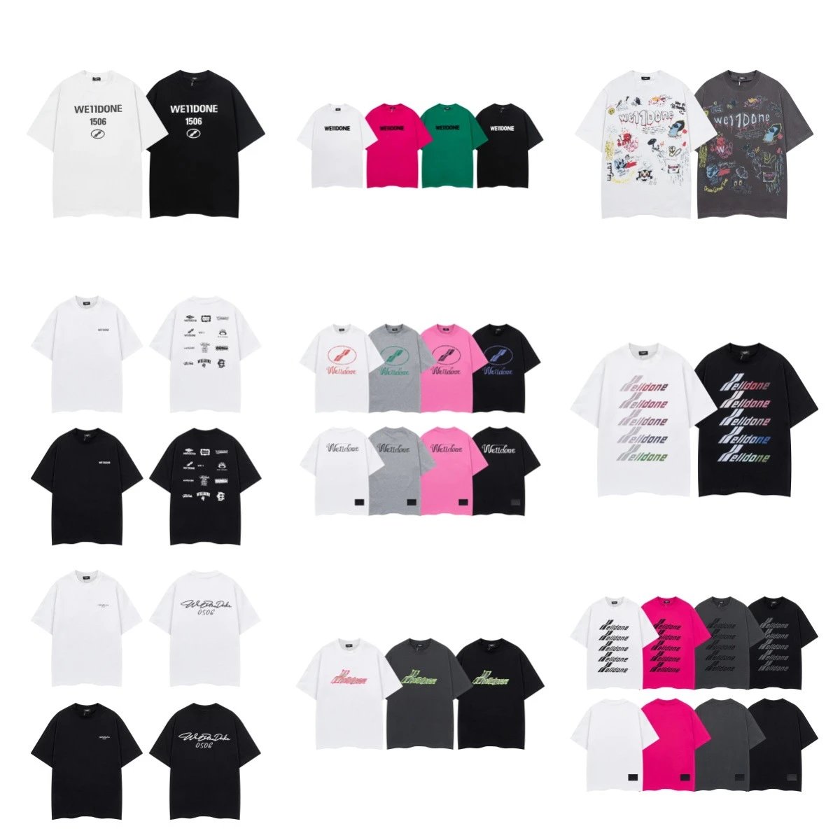 Design Wetdone Distorted Logo Black Oversized T-Shirt T-Shirts - 3