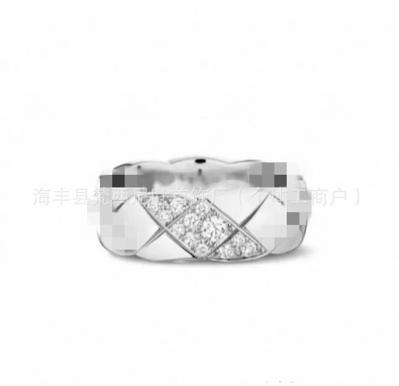 Design Quilted Diamond-Set Ring Silver Jewelry - 12