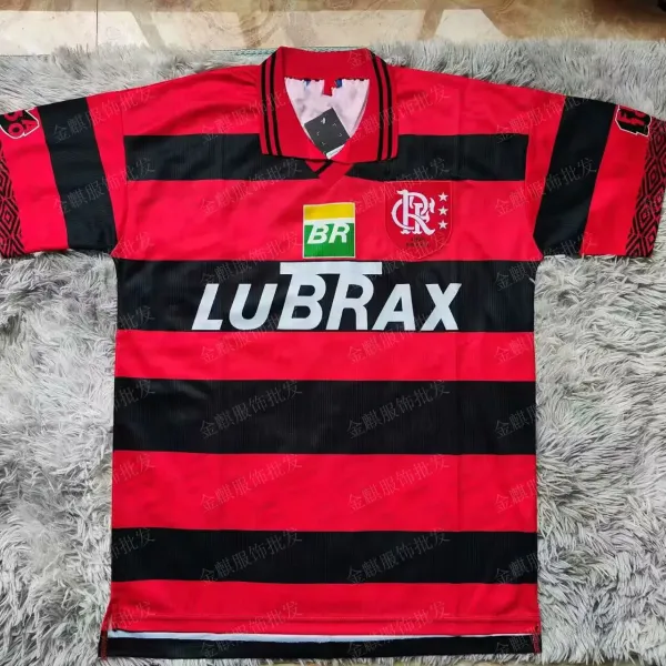 Flamengo 1990s Home Jersey Red Black Striped Football Jersey - 1