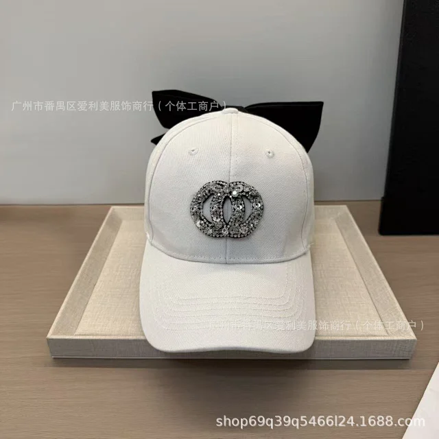 Chanel Hats Rhinestone Double-C Bow Baseball Cap product detail image 6
