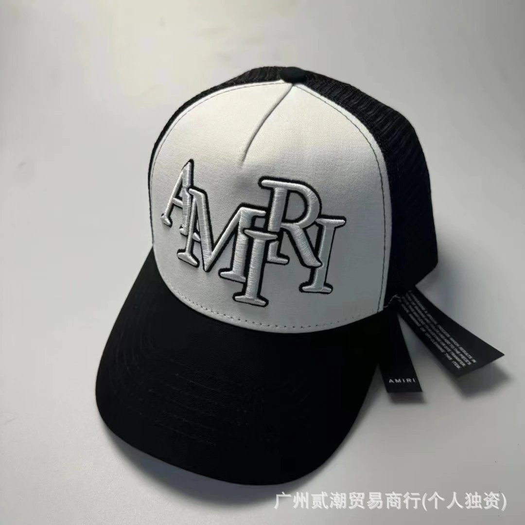 Amiri Logo Embroidered Mesh Trucker Cap Light Blue Baseball Cap - 9