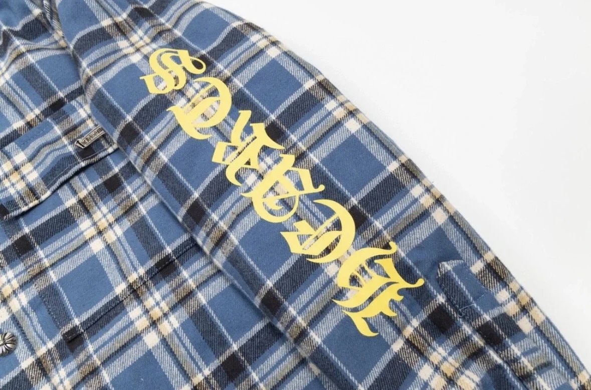 Supreme Plaid Shirt Orange Blue Multicolor Shirt - 9