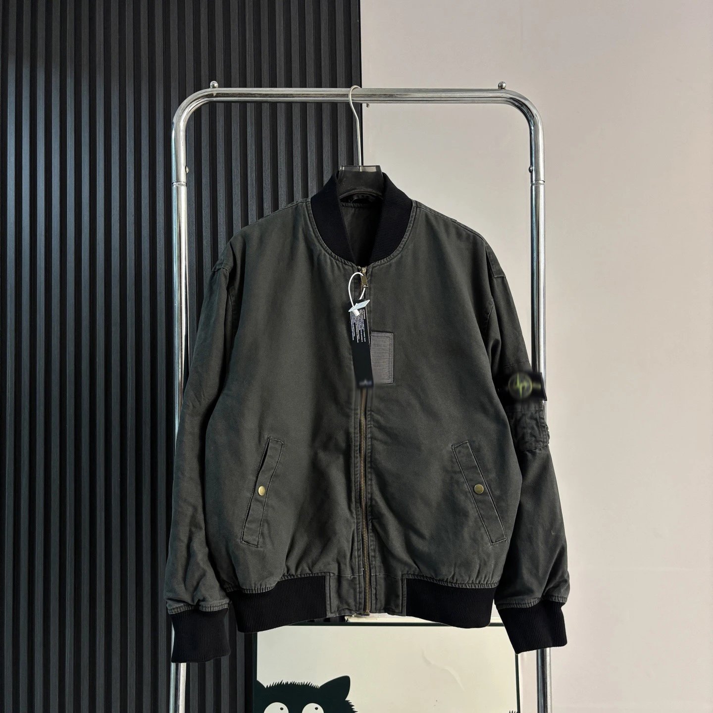 Stone Island Bomber Jacket Dark Gray Outerwear - 3
