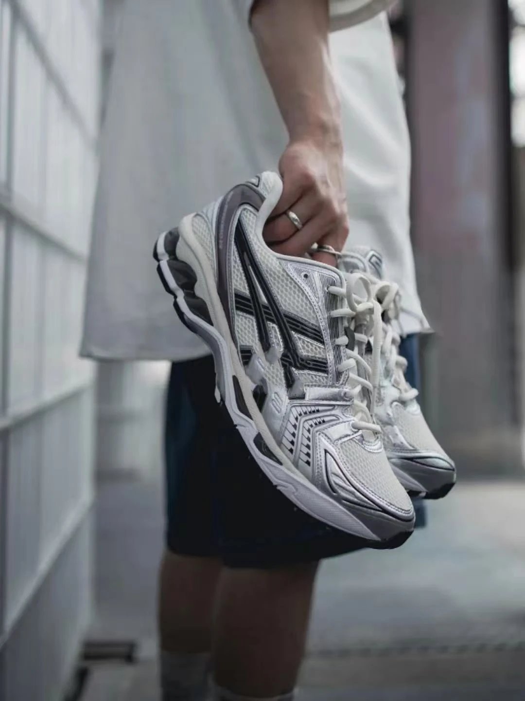 Asics Gel-Kayano 14 White Blue Running Shoes - 5