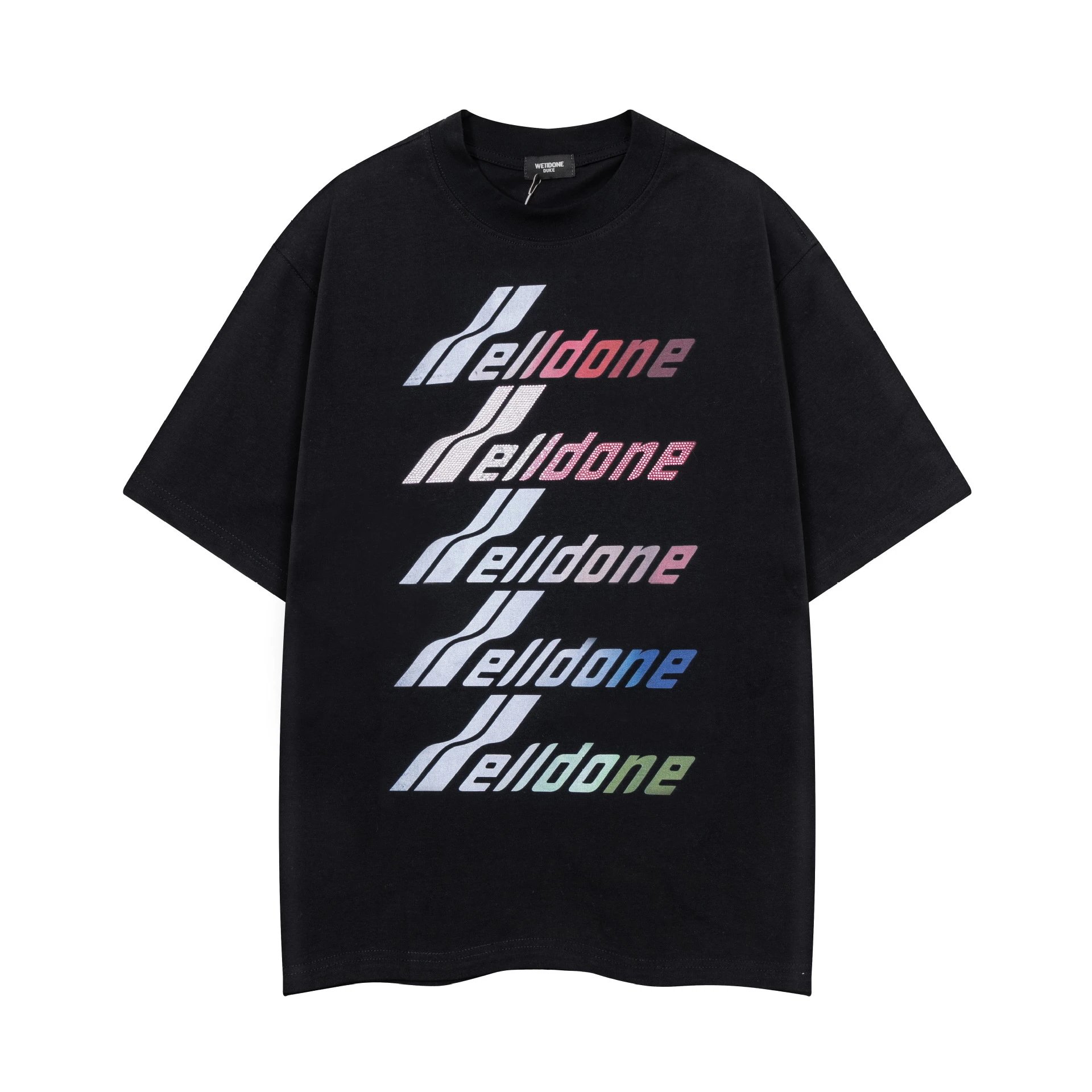 Design Wetdone Distorted Logo Black Oversized T-Shirt T-Shirts - 22