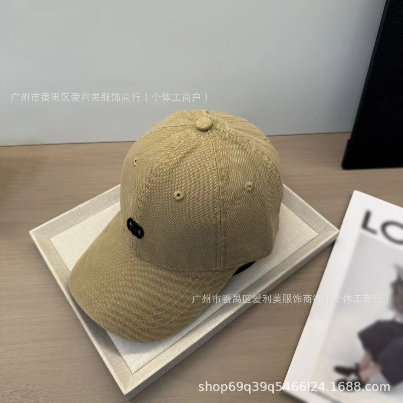 Unbranded Hats Washed cotton baseball cap with embroidered linked-circle motif image 2