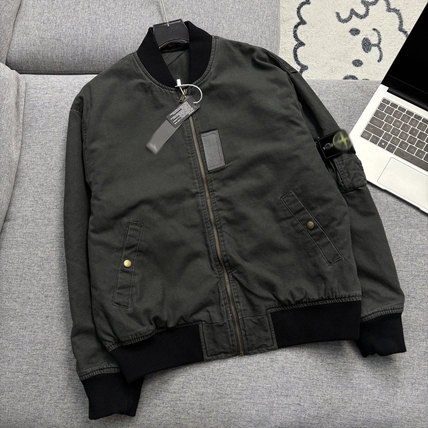 Stone Island Bomber Jacket Dark Gray Outerwear - 7