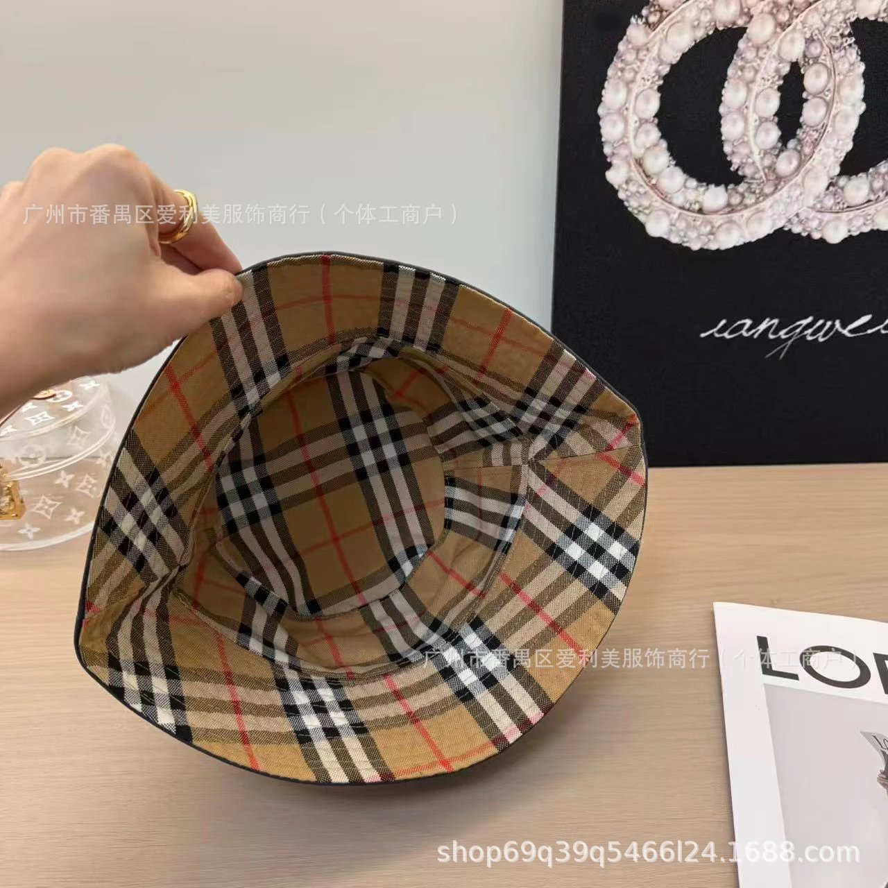 Design Bucket Hat Pink Cotton Canvas Hat - 17
